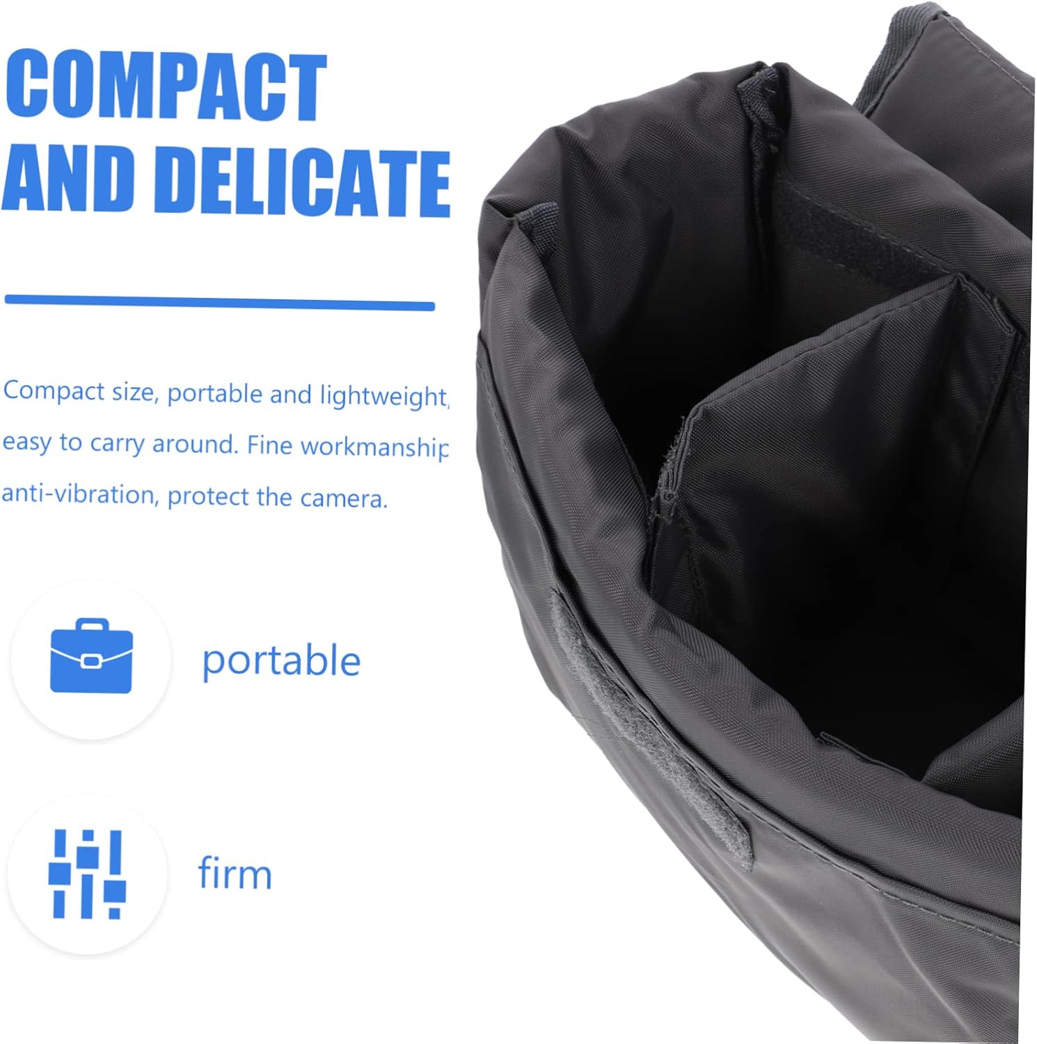 SUPVOX Padded Camera Bag Insert Compact Foldable Camera Case for Dslr Lens Protection Fits Backpack Messenger Bag