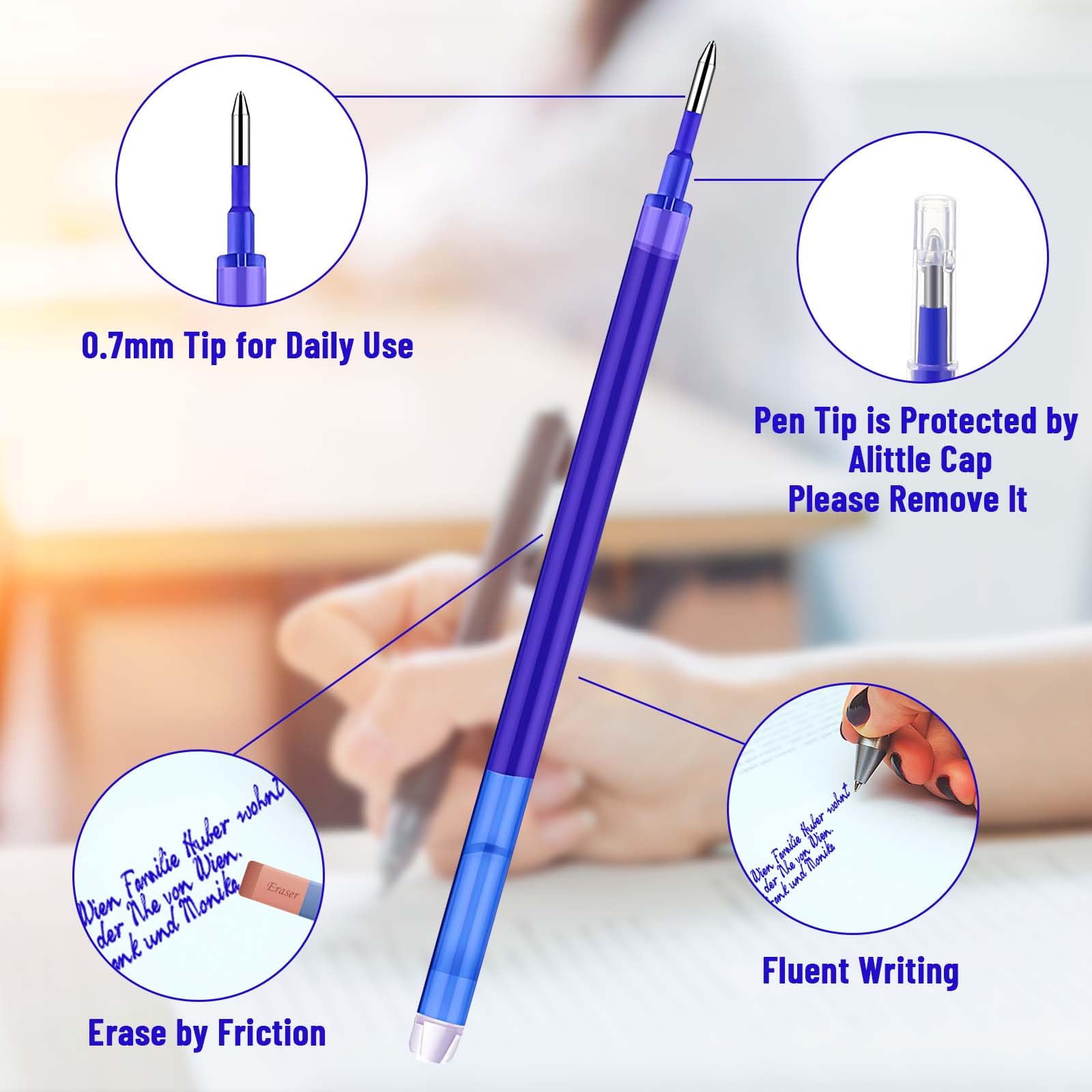 14 Ricariche Mine 0,7mm Blu Per Penne Cancellabili | Compatibile Con Pilot Frixion E Altre - Foto 4