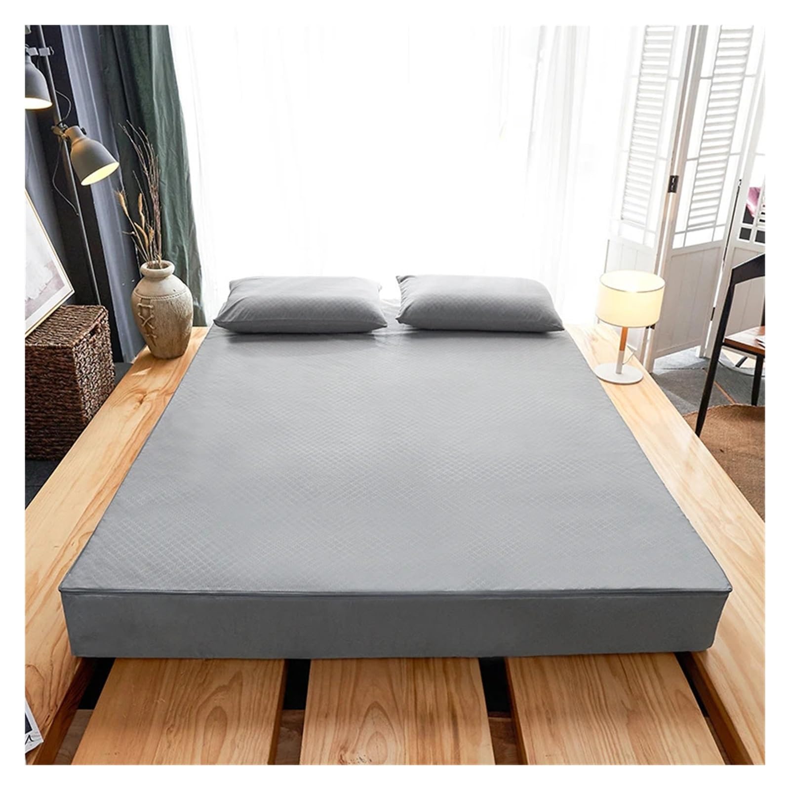 Housse de Matelas imperméable avec Fermeture éclair, Drap-Housse matelassé Tout Compris sur Six côtés, King/Queen Housse de Matelas(1,120x190x15cm 1pc)