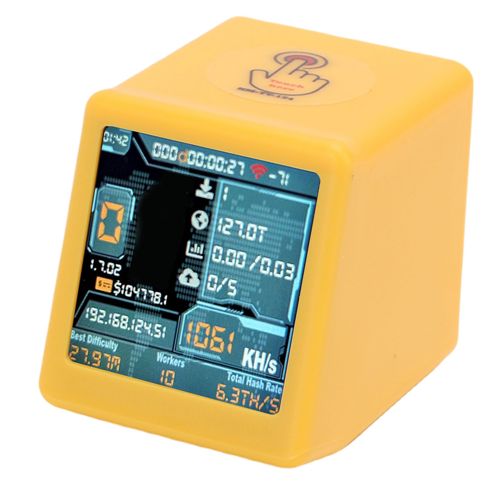 Minatore Bitcoin USB Plug & Play CCYLEZ - Hash Rate 1050 Kh/s, Schermo Touch, Per Principianti