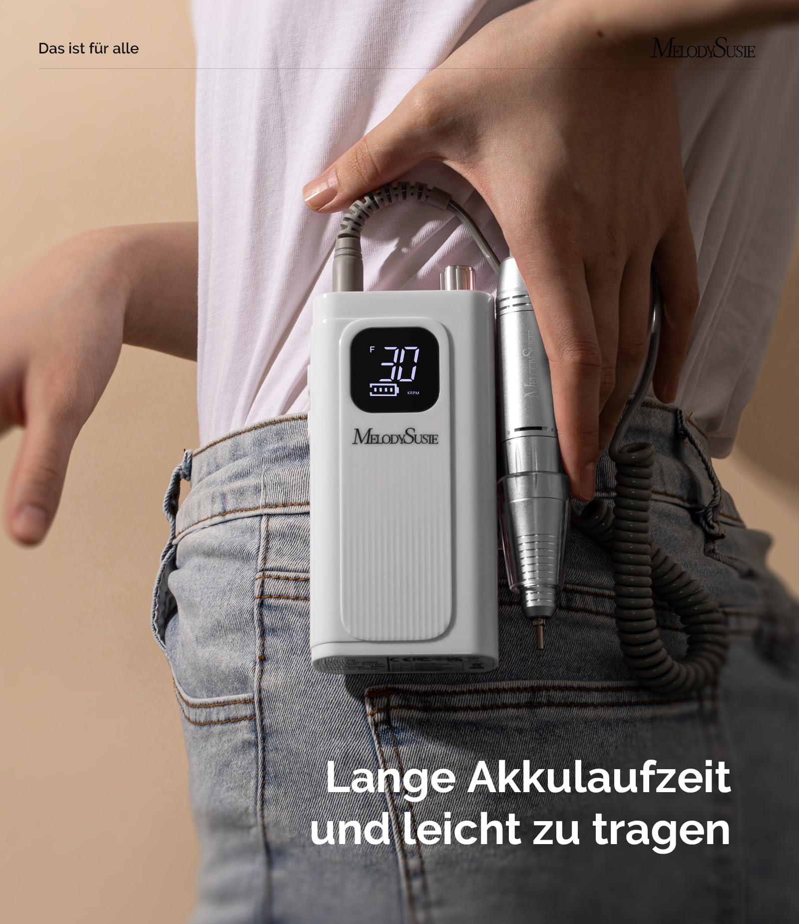 MelodySusie SC300F Nagelfräser + Hpro Staubabsaugung für Nägel + 21 Stück Nagelfräser Aufsätze
