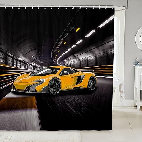 Miniatura 10 de Cortina de baño bohemia con diseño floral retro de 72 x 78 pulgadas, 70 pulgadas, diseño de flores hippie de los años 70, cortina de ducha bohemia