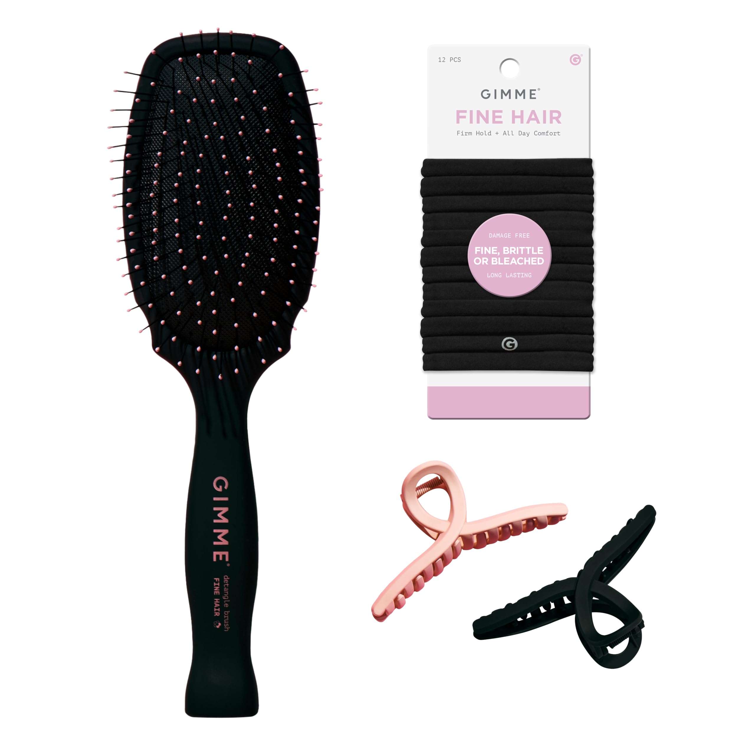 Gimme Beauty ファインヘアバンド 12パック - ブラック