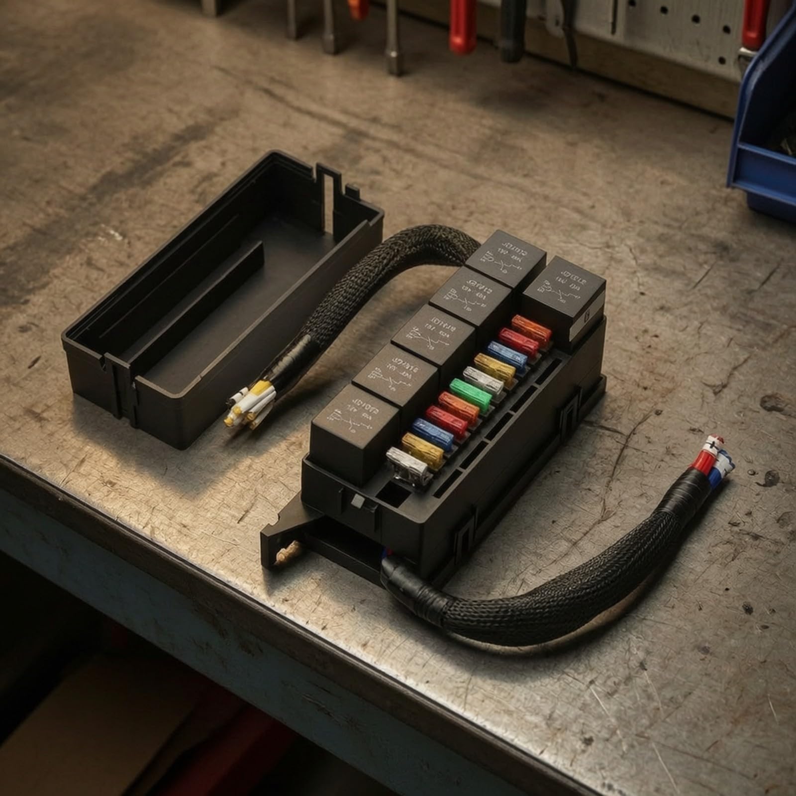Almencla Boîtier Distributur Électrique Automobile à Six Couvercle à Fermure Rapi Bornes Montage Intégrées pour Organisation s Circuits Dans Véhicules, Style B