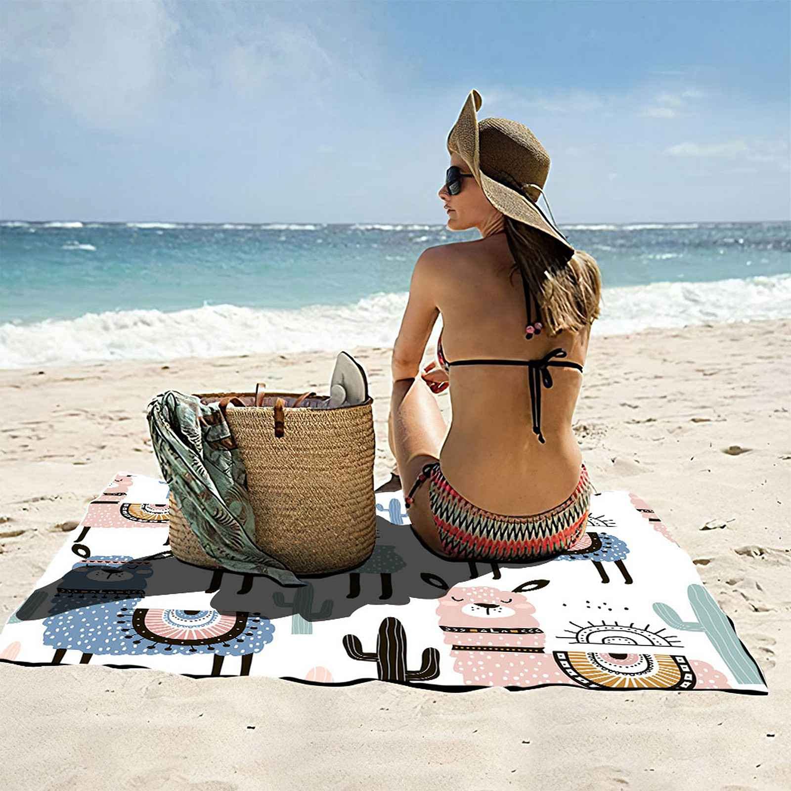 Telo Da Mare 3D Agnello Colorato Stampato Asciugamano Da Spiaggia 150x200cm Asciugamano Microfibra Grande Antisabbia Leggero Telo Mare Per Sport Piscina Viaggi In Famiglia Vacanze