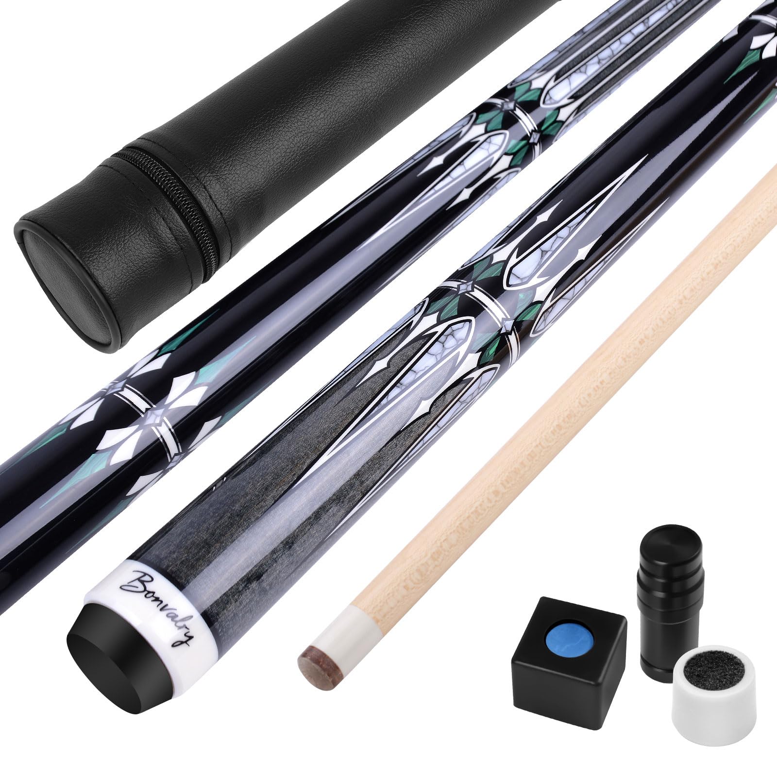 Pool Cue Kit - Stained Maple Pool Stick with Hard Case and Accessories for Billiards Enthusiasts