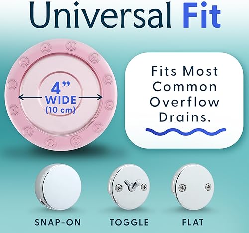 Vista 51 de SlipX Solutions Bottomless Bath - Cubierta de drenaje de desbordamiento para tina, añade pulgadas de agua a la tina para un baño más cálido