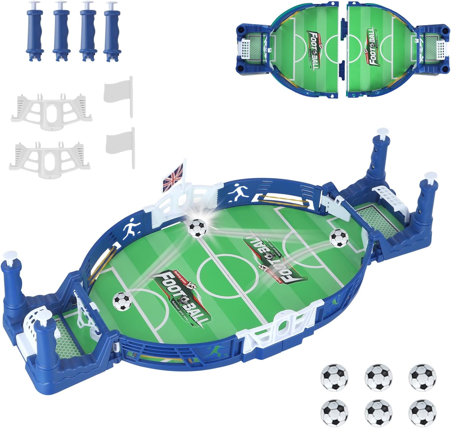 Mini Table Soccer Game, Football Table Interactive Game With 6Pcs Mini