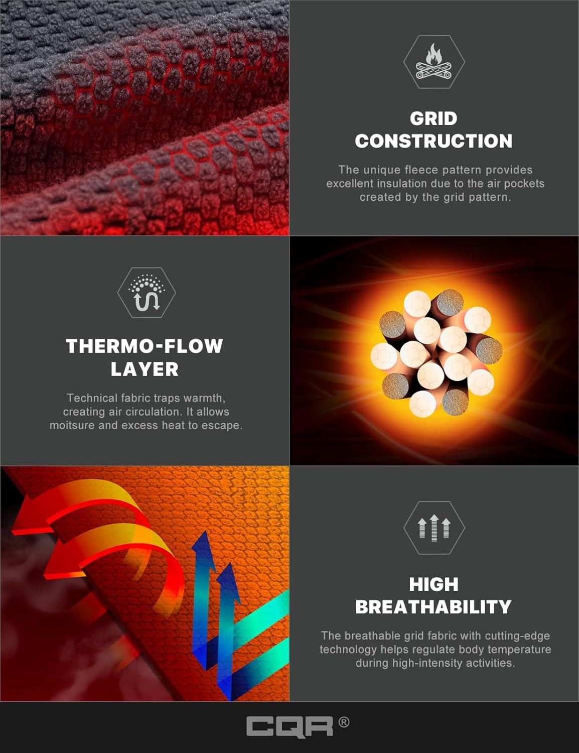 CQR Men's Full-Zip Tactical Jacket, Soft Warm Military Winter Fleece Jackets, Outdoor Coats with Zipper Pockets - Image 8