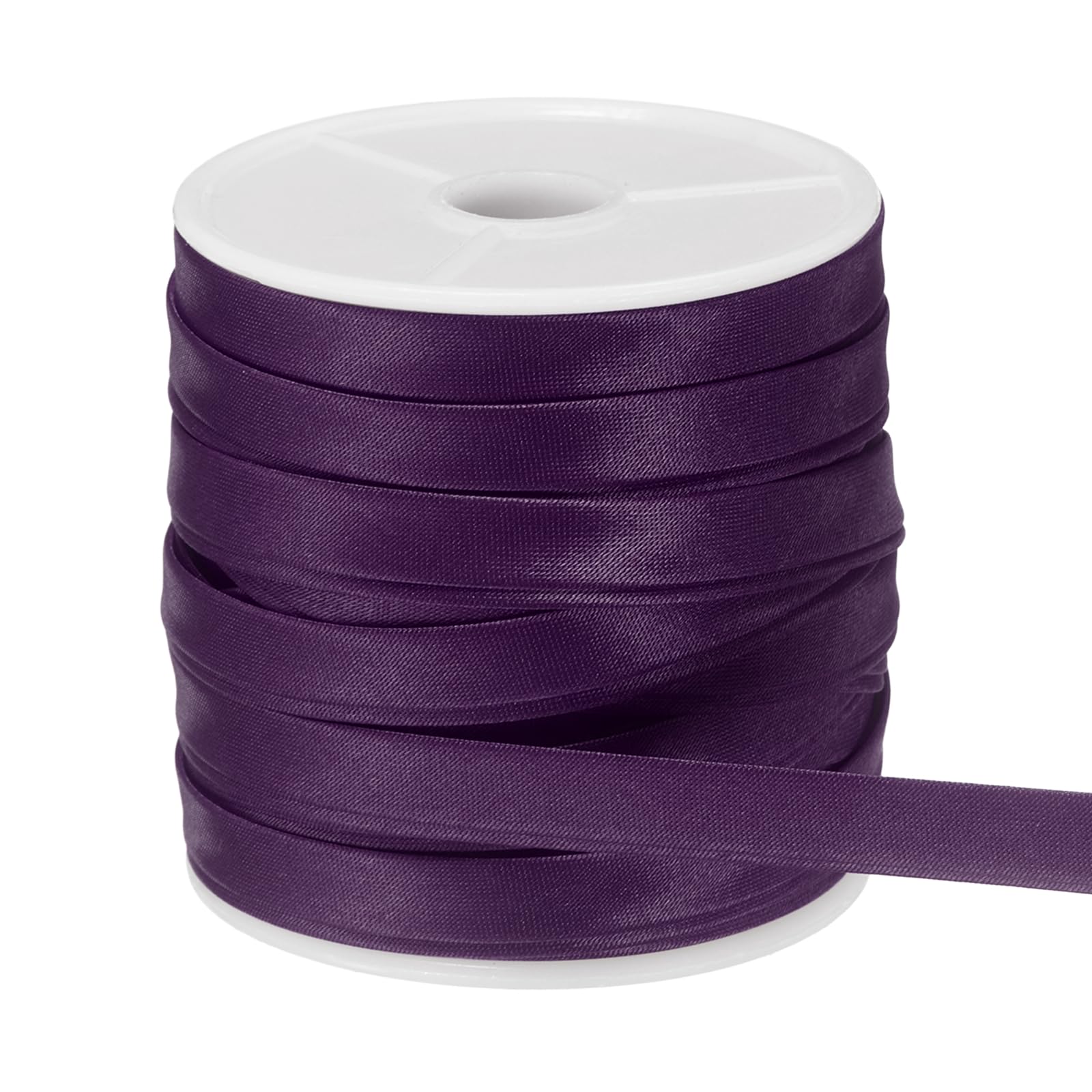 sourcing map Double Fold Bias Tape for Sewing, 3/8 Inch x 25 Yards Satin Bias Binding Tape Continuous Bulk for Quilting Binding Seaming Hemming Fabric Piping DIY Craft, Dark Purple — image 1