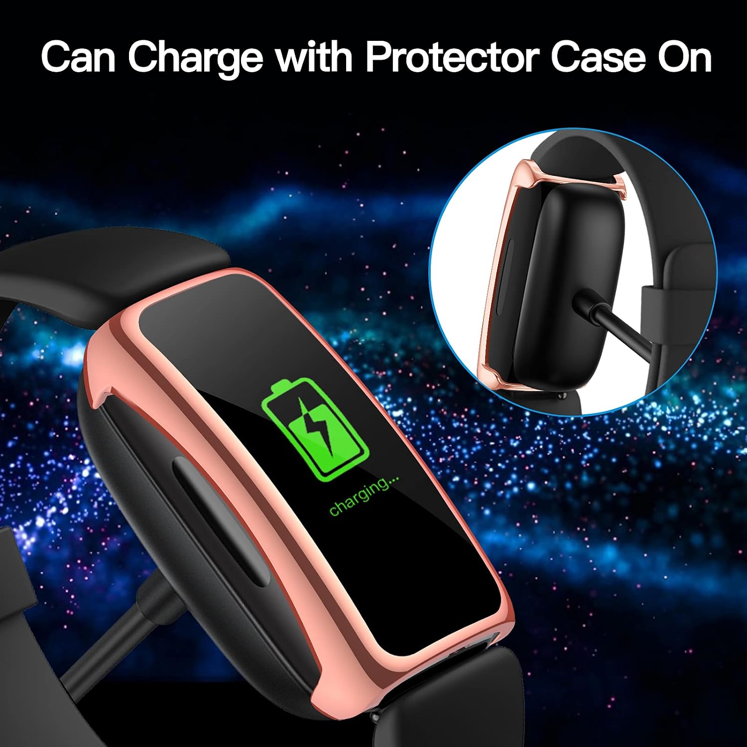 EZCO 6-Pack Screen Protector Case Compatible with Fitbit Inspire 2(Not for Inspire, High HD All Around Protective Watch Face Cover Bumper Frame Case for Inspire 2 Smartwatch
