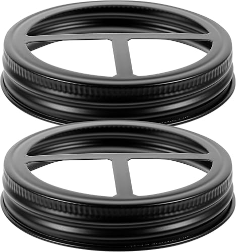 Alipis Juego de 2 tapas de tarro de boca ancha para cepillos de dientes, juego de conservas, tapa de tarro dividida, tapas de hojalata, tapa de