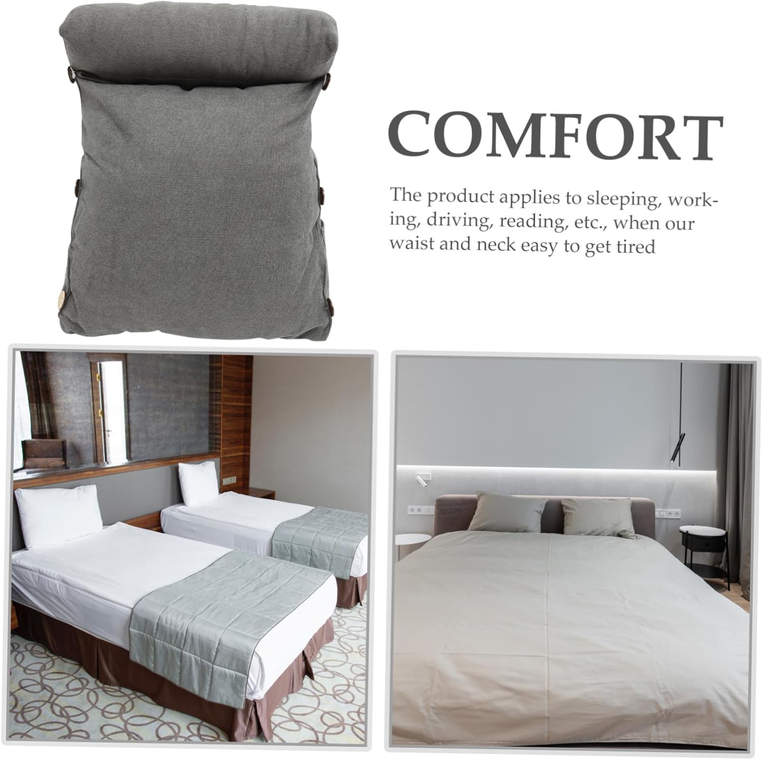 Ciieeo Lumbar Support Pillow Triangle Pillow Cushions for Bed Couch Sofa for Reading Sleeping