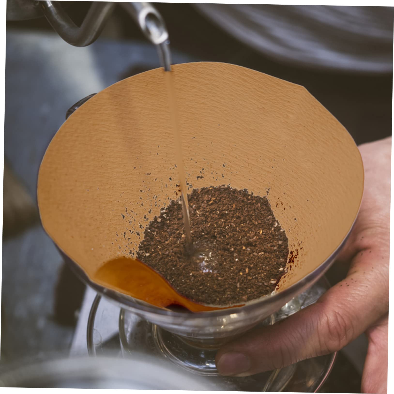 Filtro de Café de Papel Cónico Desechable 200 Piezas Caqui