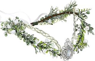 Celtic Flower Crown Headband - Floral Elf Circlet Viking Tiara Woodland Headpiece for Renaissance Cosplay Halloween - Buy now