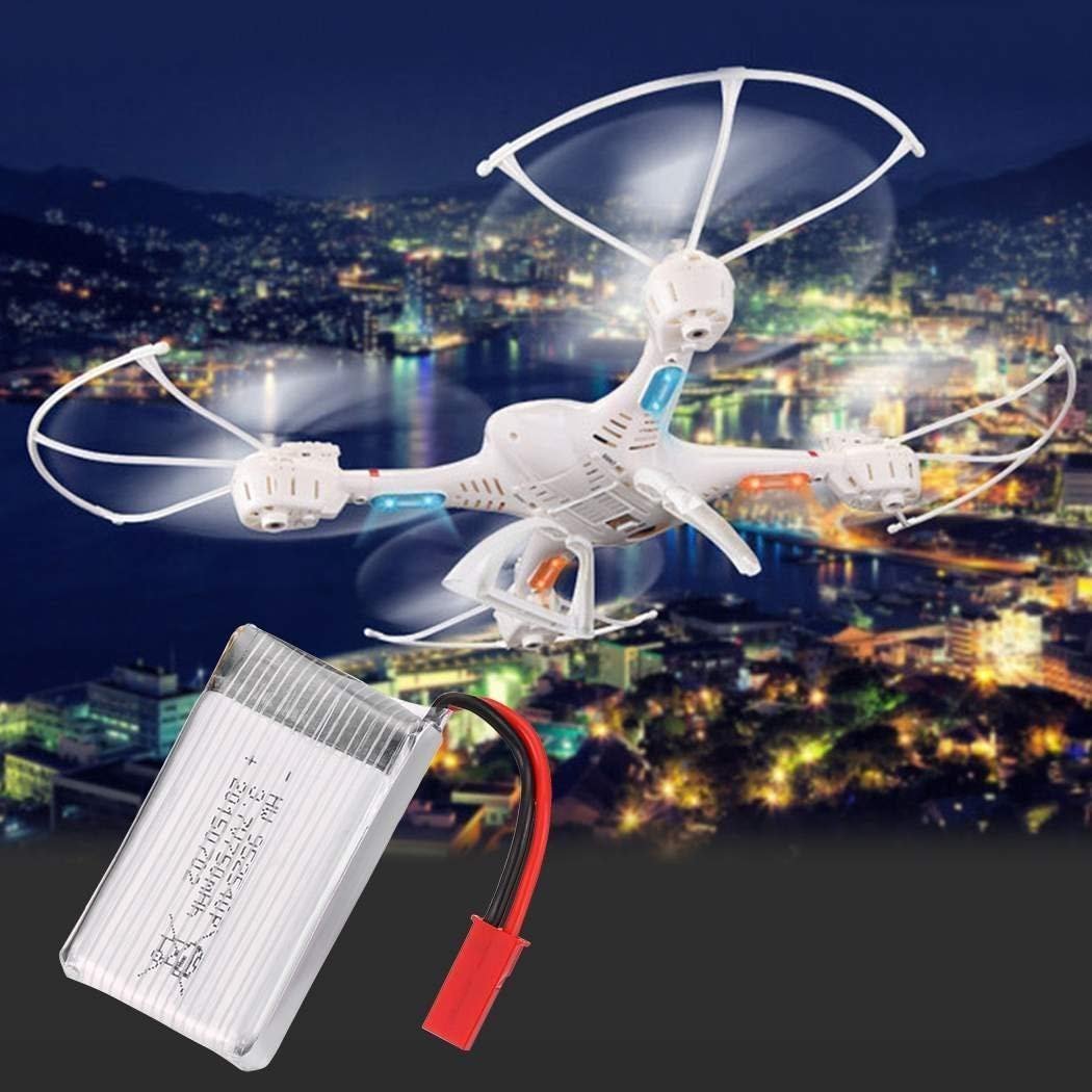 YUNIQUE GREEN-CLEAN-POWER - Batteria Lipo Ricaricabile 3.7V 750mAh per MJX X300C X400 X800 | Adatto per Rc Quadcopter, Protezione Integrata, Lunga Durata | Silver | 45x24x8 mm - 16 gr