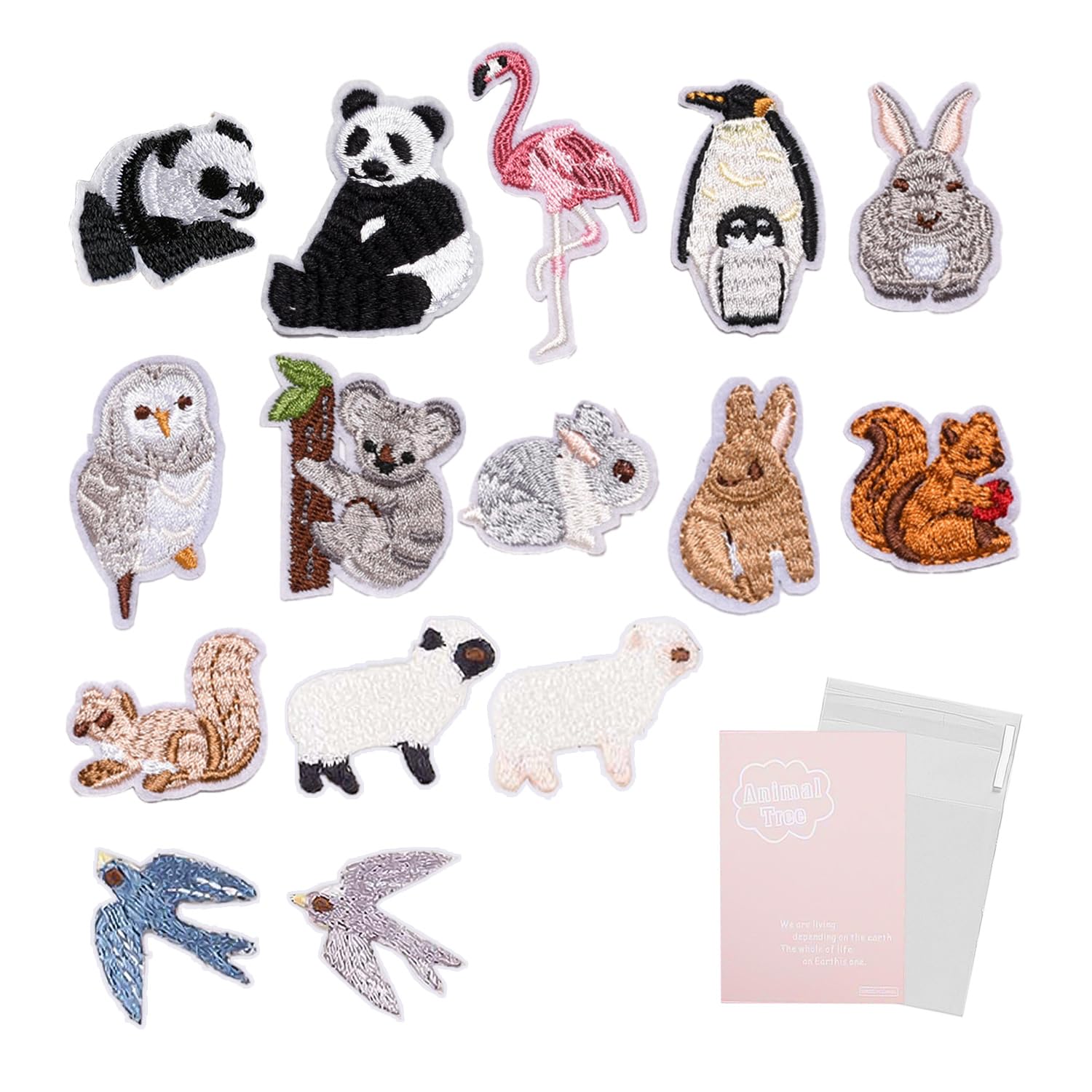Zoo Set 5 Stück Tier - Aufnäher, Bügelbild, Aufbügler, Applikationen, Patches 42