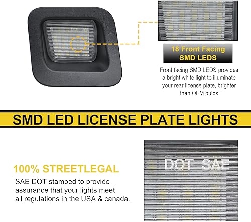 Miniatura 4 de R&F Auto Luces LED de matrícula de repuesto para Ram 1500 2500 3500 (2003-2018)  Ram 1500 Classic (2019-2020), lente transparente alimentada por 40
