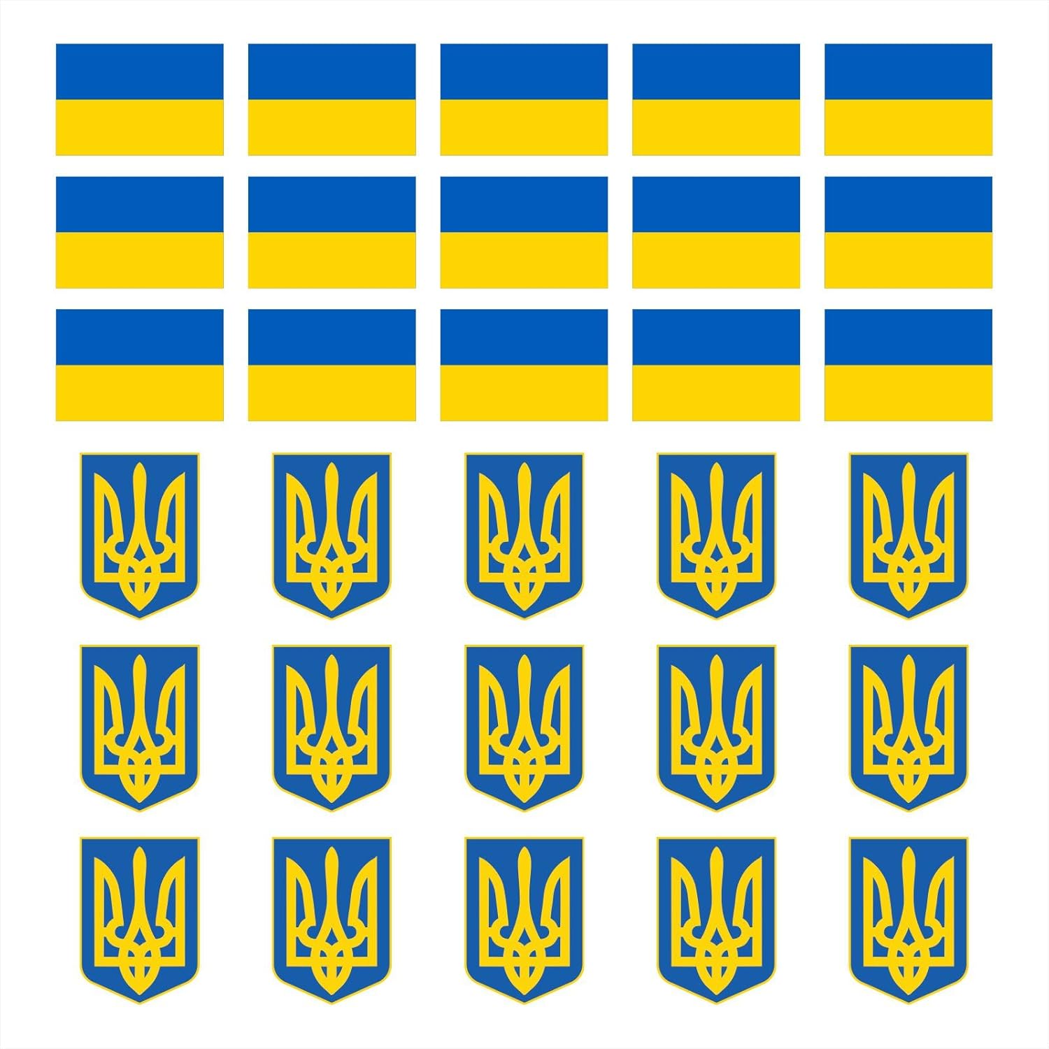 30 Sheets Ukraine Flag Temporary Tattoos Fans Face Tattoo Stickers for Adults Kids Group Activity Props