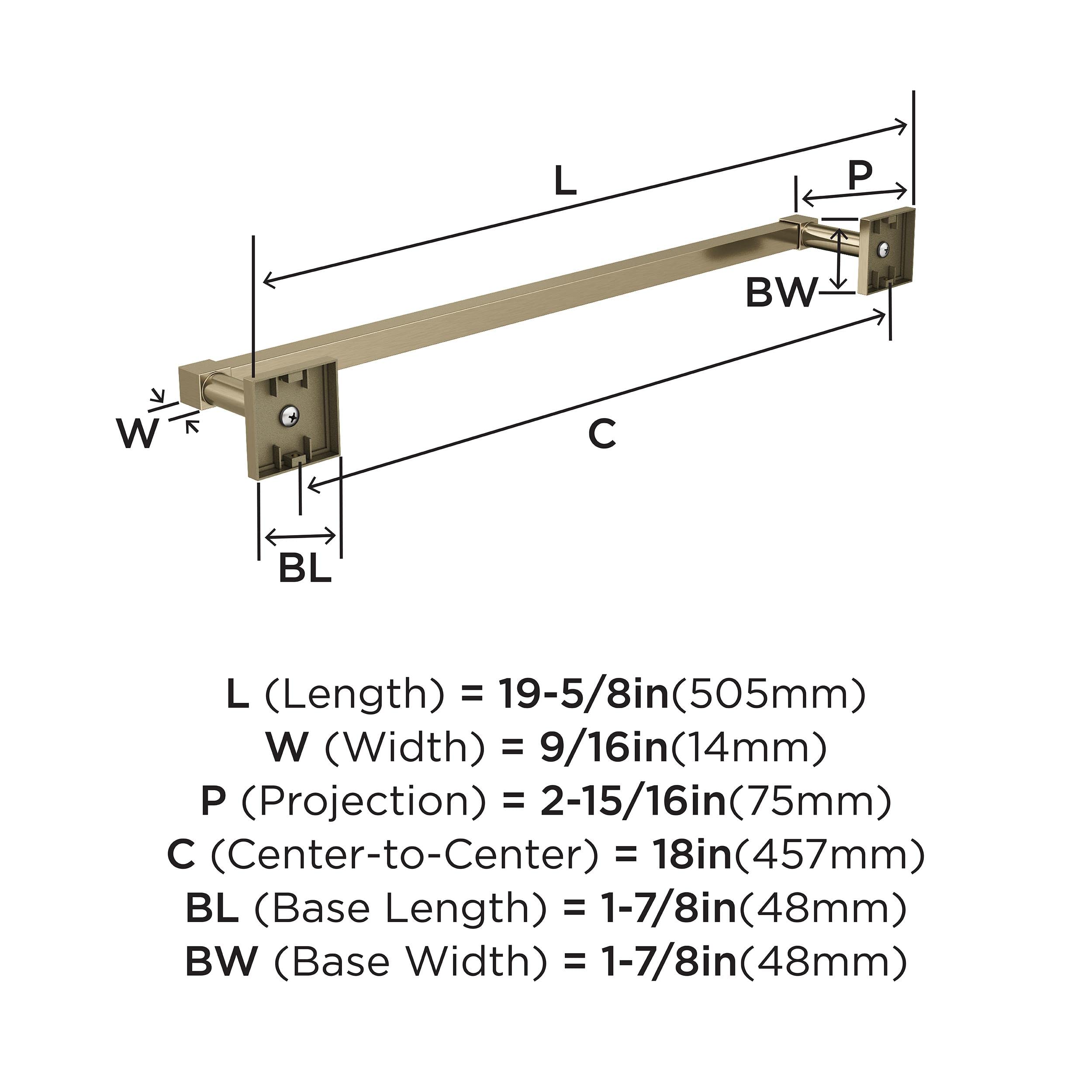 Amerock BH36073BBZ - Toallero Dorado champán | Toallero de 18 Pulgadas (457 mm) | Appoint | Soporte para Toallas de baño | Accesorios de baño