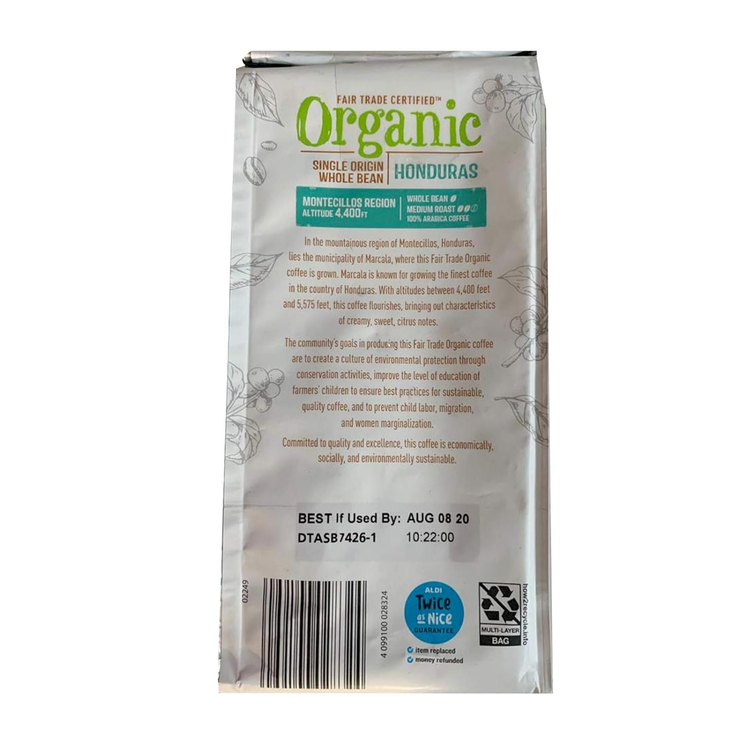 BARISSIMO PERU and HONDURAS Organic Whole Coffee Beans Medium Roast Fair Trade Certified (Combo, 2 Pack 12oz ea)