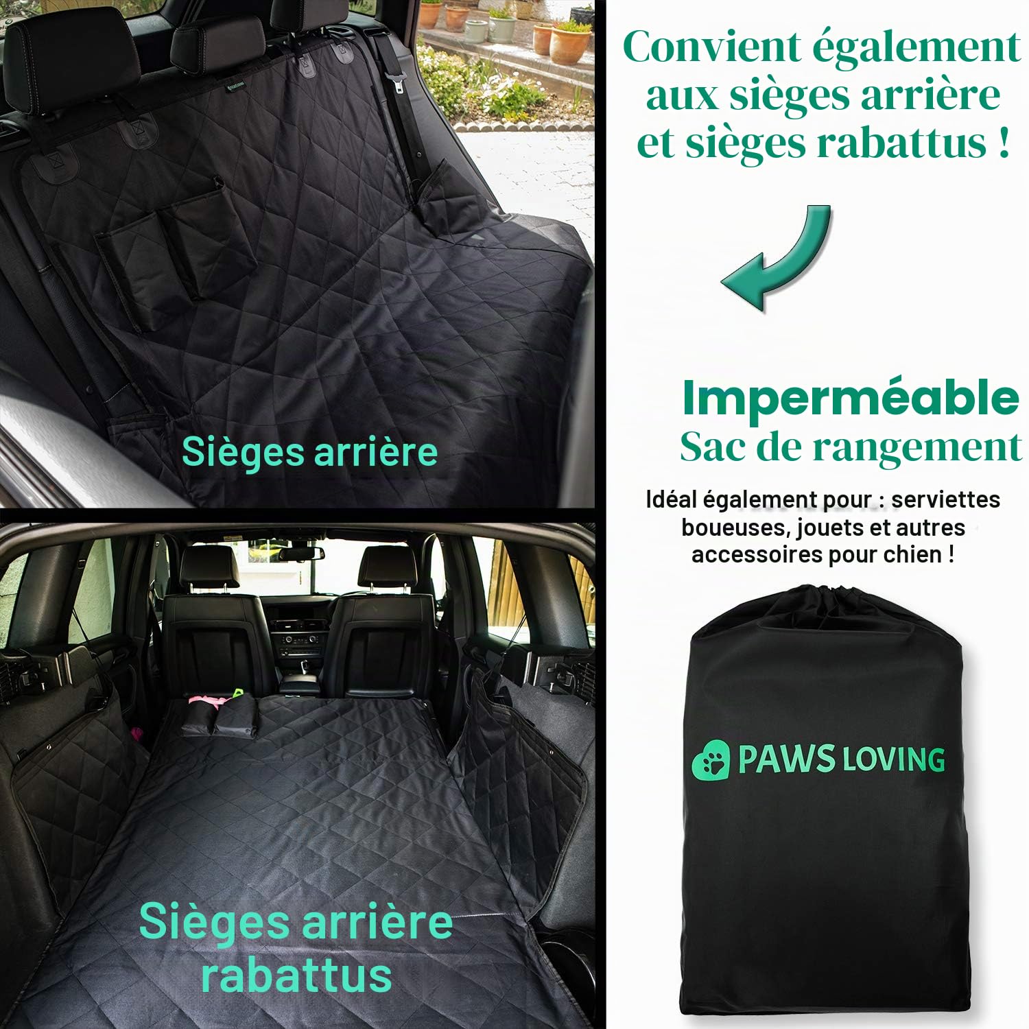 Protection Coffre Voiture Chien - Protection de Coffre et Pare-Chocs - Housse Voiture Chien Solide avec Rabat Pare-Chocs - Étanche et Anti-Dérapant - Universel 4x4 Break SUV