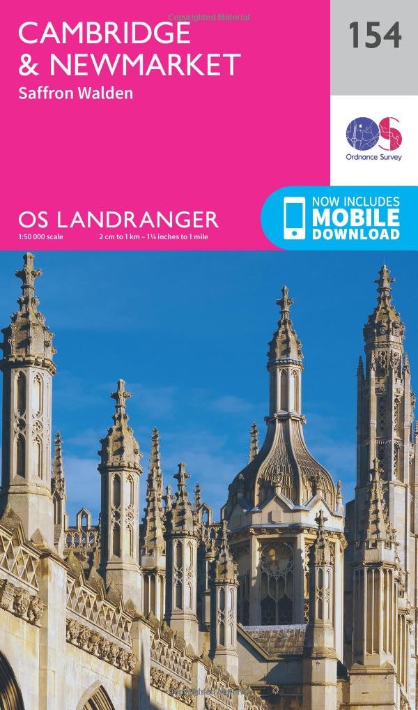 Cambridge & Newmarket Map | Saffron Walden | Ordnance Survey | OS Landranger Map 154 | England | Walks | Cycling | Days Out | Maps | Adventure