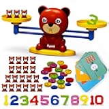 REMOKING Montessori Balance Scale Math Toy for Kids, Counting Bears Educational STEM Toy for Preschool Learning, Sorting & Number Recognition Toy for Toddlers Ages 3+