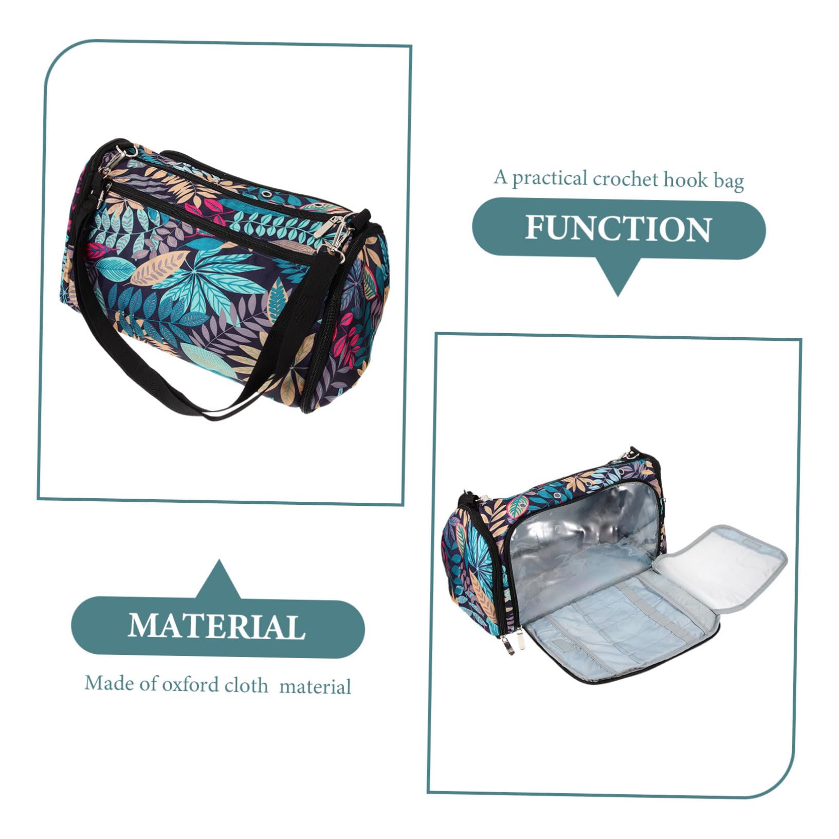 Bolsa de Almacenamiento para Ganchillos de Crochet Resistente de Oxford Organizador Portátil para Agujas de Tejer y Costura Práctico Estuche Multiusos para Manualidades y Labores