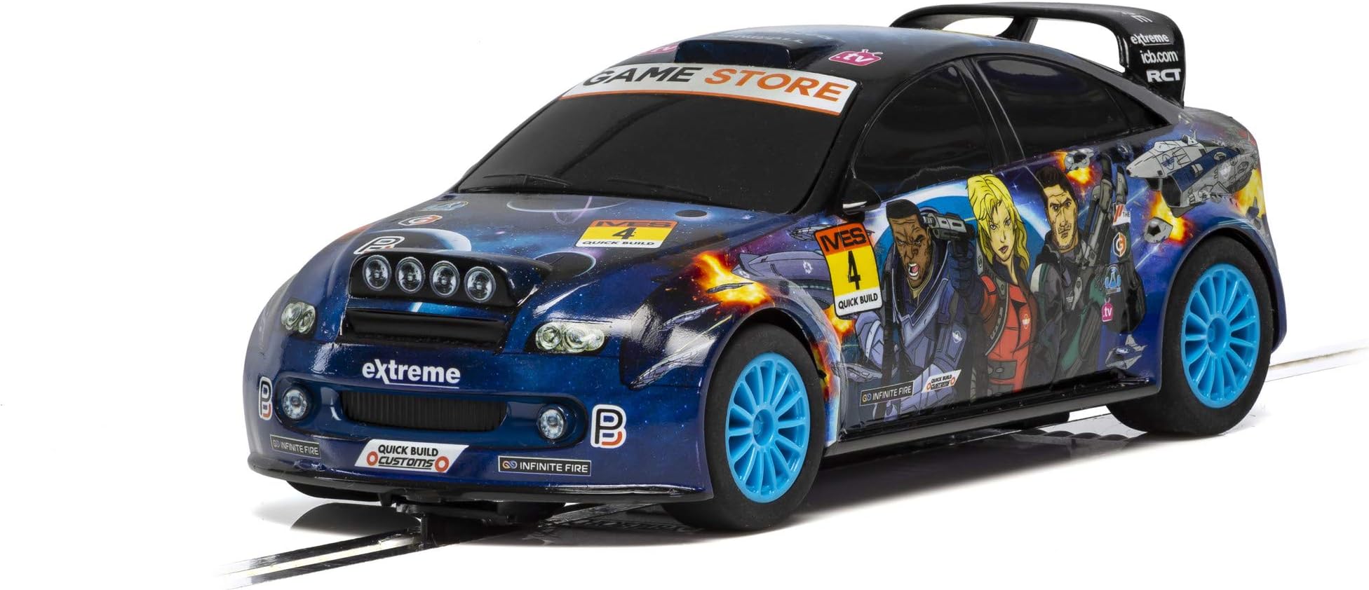 Team Rally Space 1:32 Slot Race Car C3962 - Black & Blue