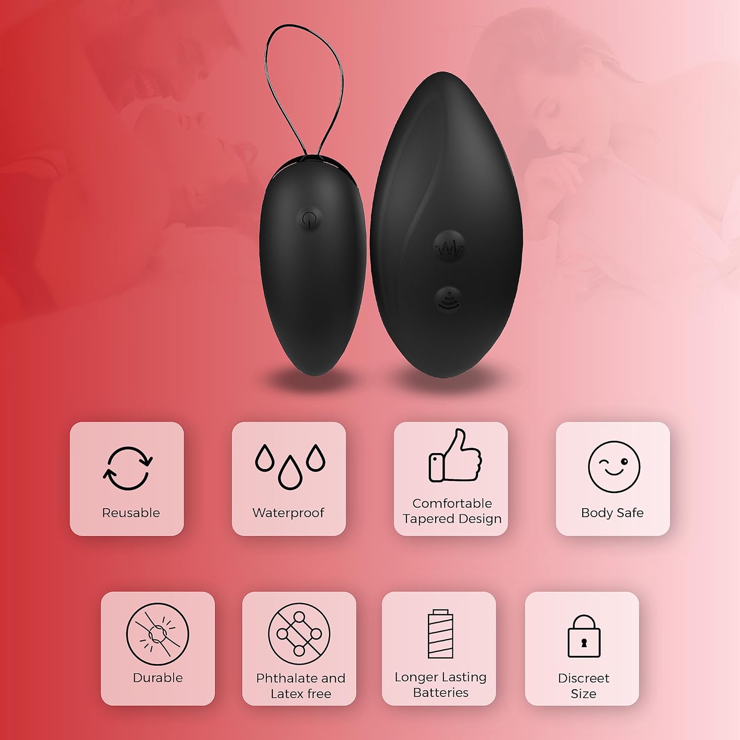 Screaming O Mini Vibrator & Egg Vibrator Set with Remote Control - Dual Vibrator for Women with 20 Vibration Modes - Waterproof Rechargeable Bullet Vibrator for Couples - Black