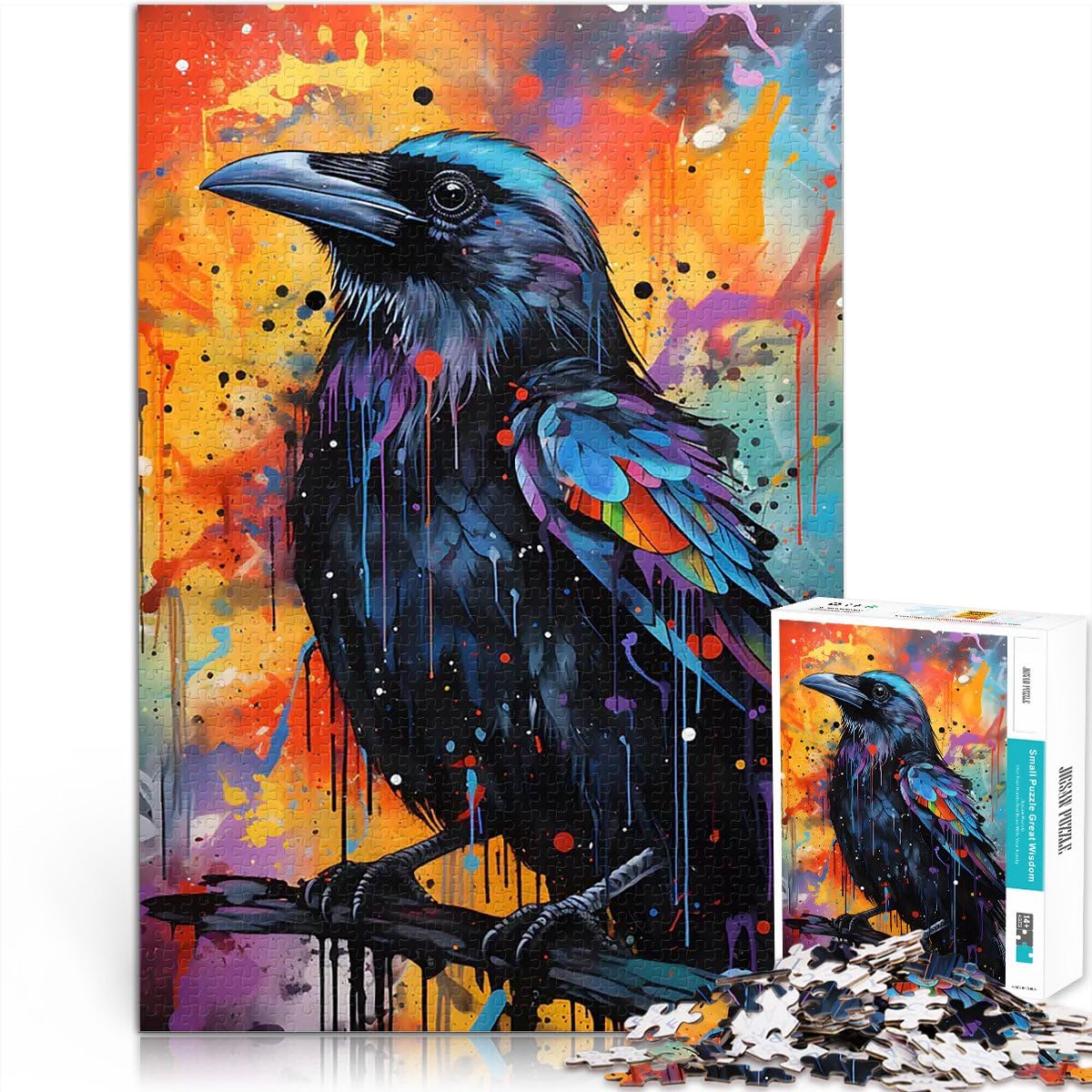 Acquerello astratto corvo Puzzle da 2000 pezzi per adulti giocattoli educativi per l'apprendimento offerte come regali per tutta la famiglia 70x100cm