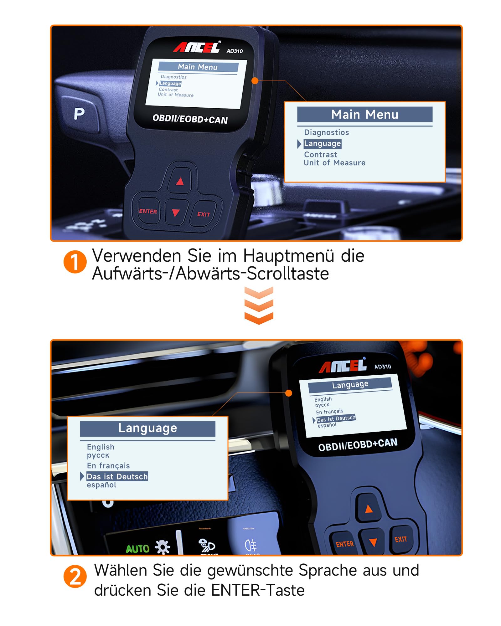 ANCEL AD310 OBD2 Diagnosegerät Auto Fehlercode KFZ Auslesegerät Lesegerät