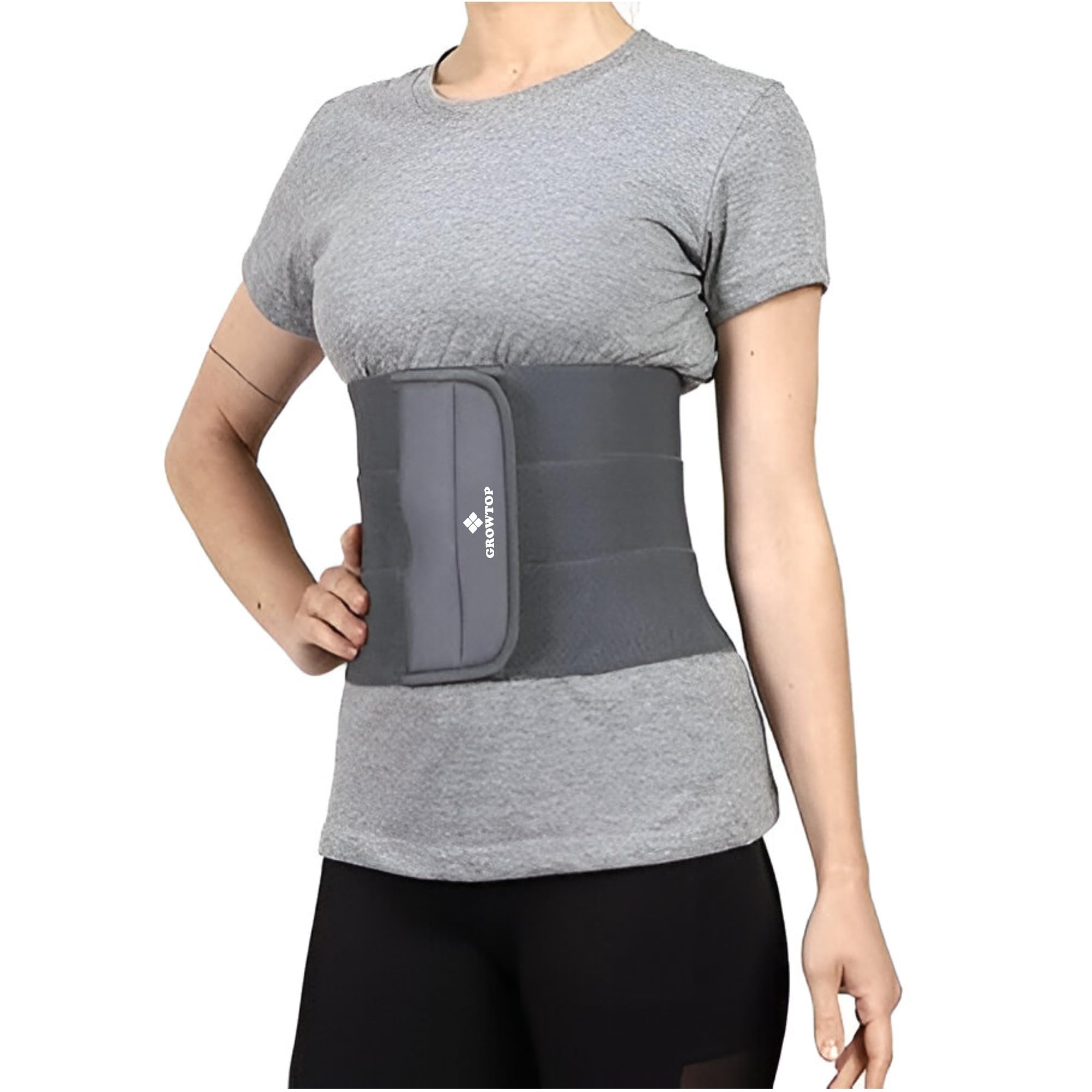 GROWTOP Adjustable Waist Trainer Belt for Women & Men – Compression Abdominal Support Wrap for Posture, Back Pain Relief & Workout – Breathable Slimming Sweat Belt for Tummy Control & Weight Loss.-image-4