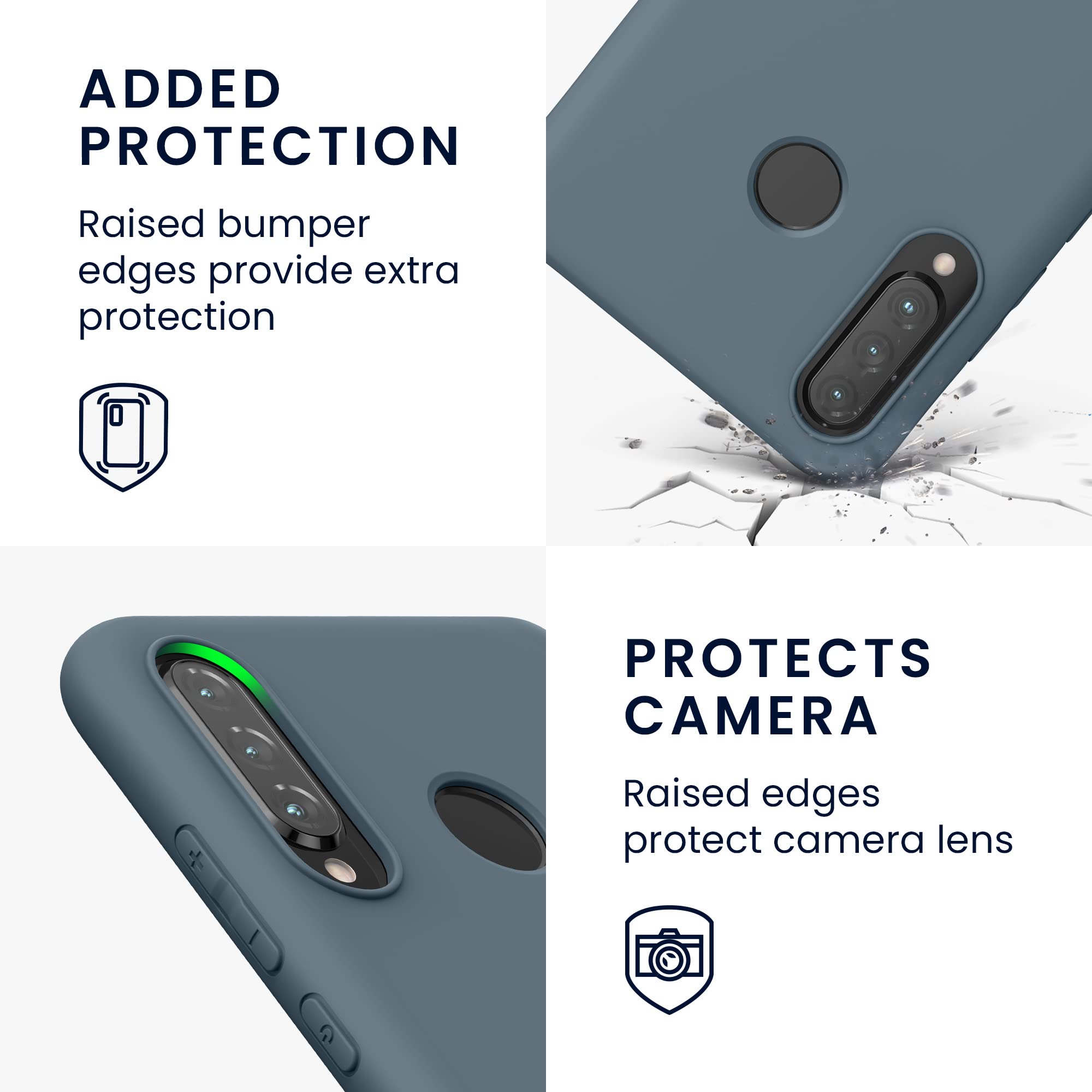 Kwmobile Cover In Silicone TPU Per Huawei P30 Lite / P30 Lite New Edition - Custodia Protettiva Gommata Antiscivolo - Nero - 4