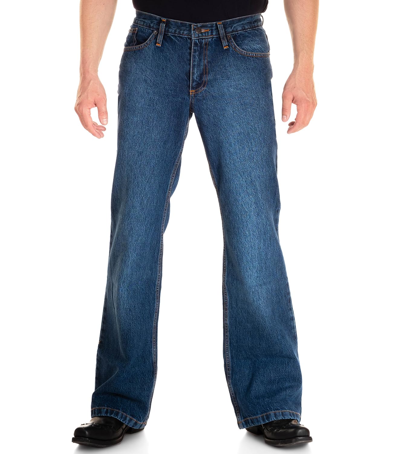 Comycom Bootcut Jeans Schlaghose Star Paradise - Blaue Herren Flared-Jeans im Retro-Style mit Bootcut-Schnitt