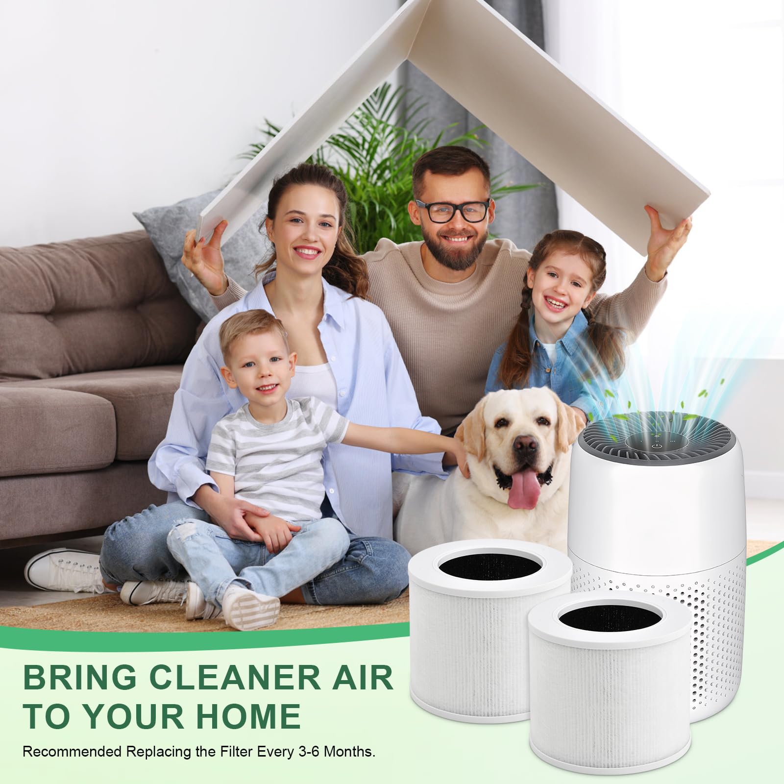 2 Pezzi Core Mini Filtro di Ricambio Compatibile con LEVOIT Mini-RF Purificatore d'Aria, Sistema di Filtraggio 3 in 1, Filtro HEPA H13 True con 12 Dischetti di Cotone per Aromaterapia