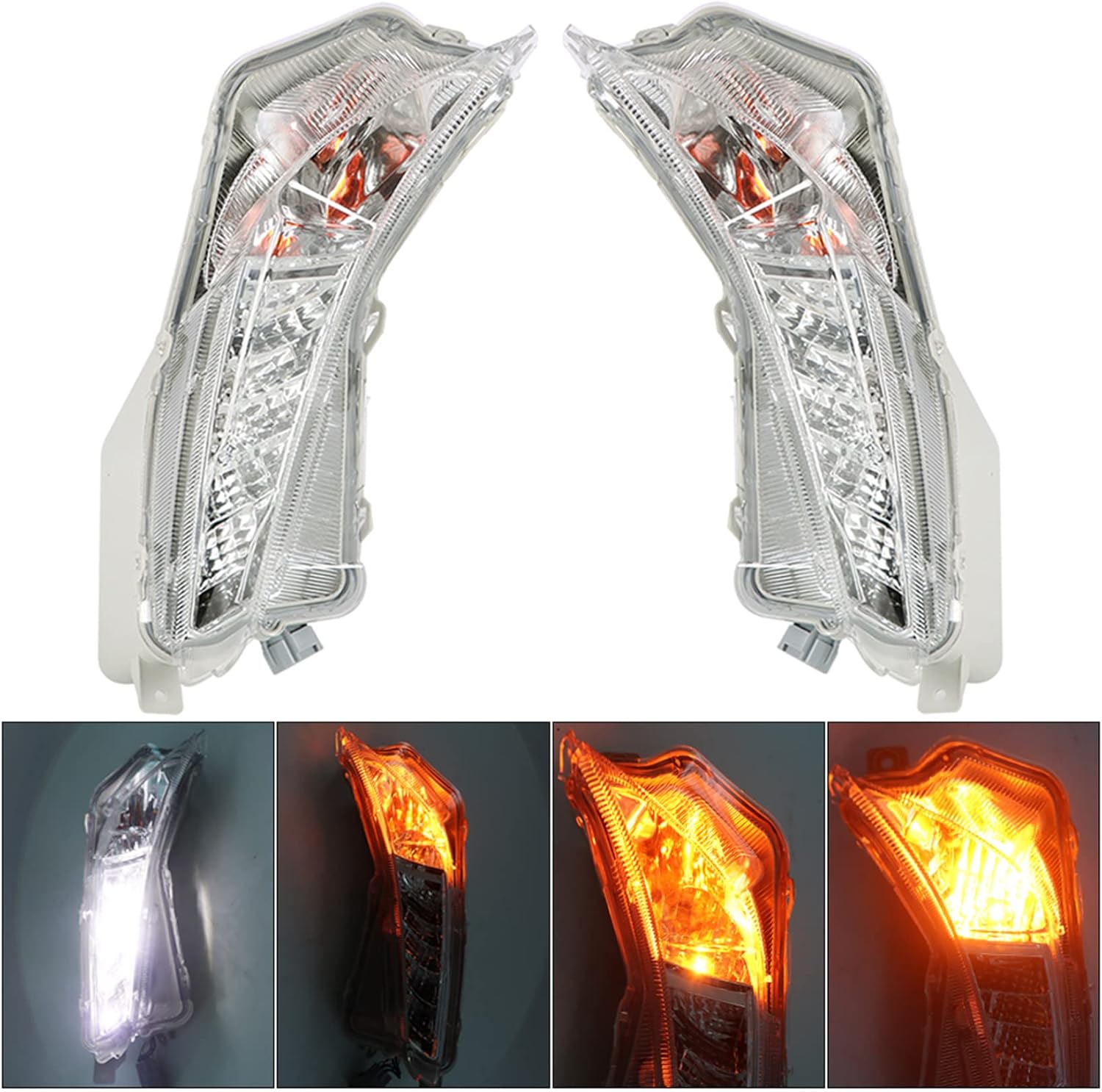 Daytime Running Lights Fog Light Assembly Replacement for Camry XLE XSE 2015 2016 2017 with Turn Signal Lights For TO2530153 | TO2531153 | 81520-06050 | 81510-06050