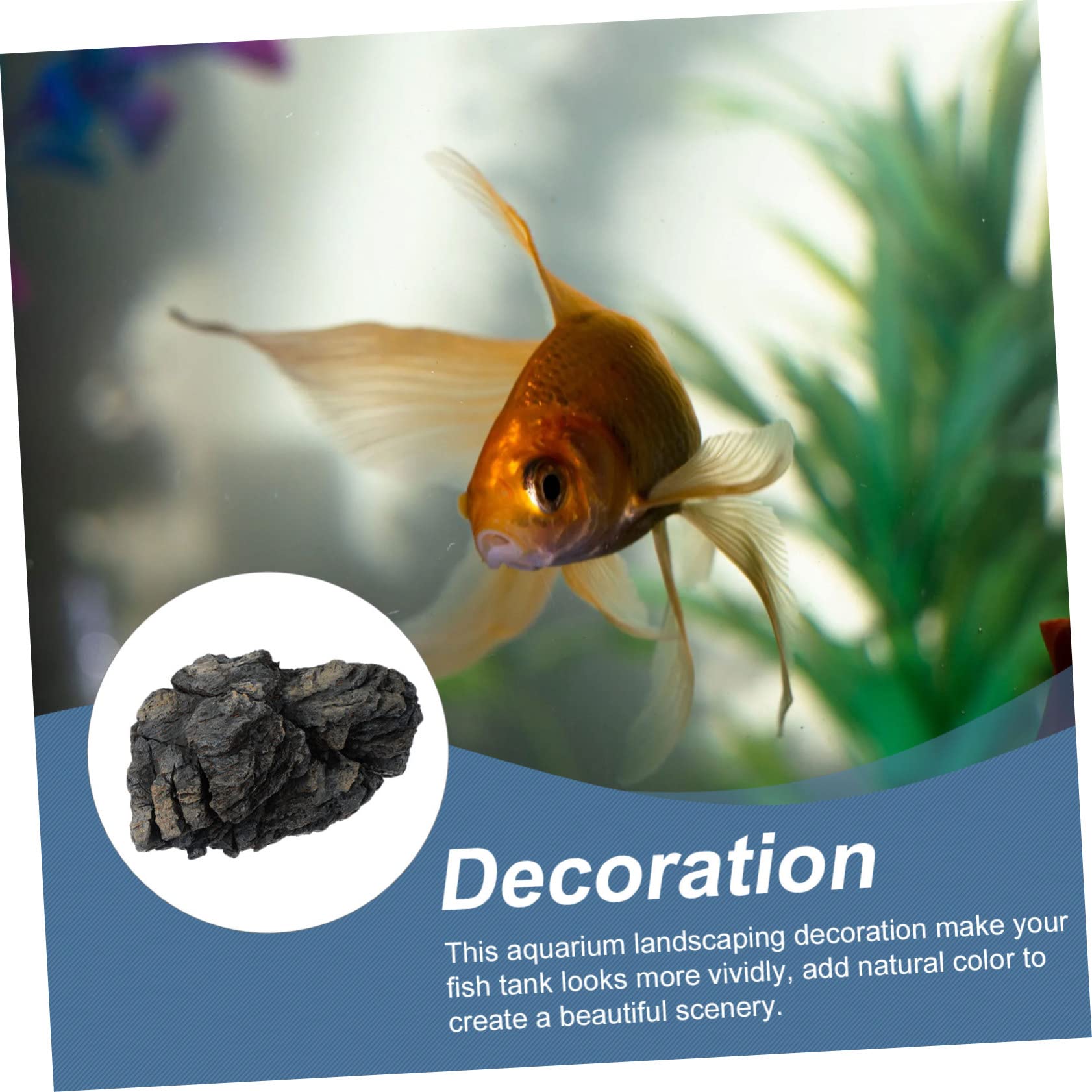 Sosoport Pietra Decorativa per Acquario in Resina Nera Realistico | Ornamento Sicuro per Bonsai e Terrario, Effetto Naturale per Esposizioni e Allestimenti di Pesci Stile Casuale