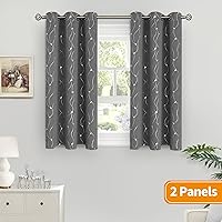 Vista 168 de BGment Room Darkening Curtains 95 Inches Long, Grommet Thermal Insulated Blackout Curtains with Wave Line and Dots Printed for Bedroom, 2 Panels