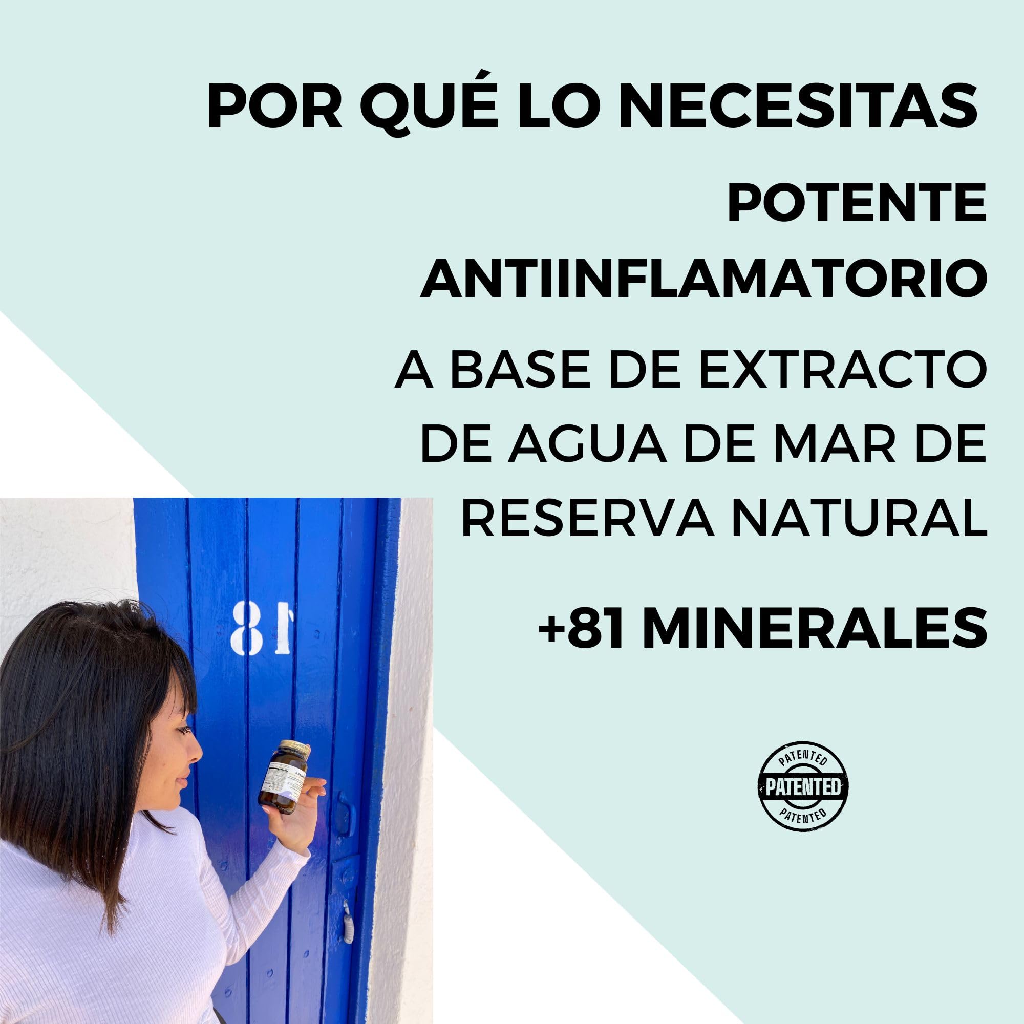 Colágeno UC-II®, Ácido hialurónico, Boswellia, Harpagófito y Sales minerales de agua de mar | Suplemento alimenticio para articulaciones, movilidad y huesos | MOVING AQUA | 90 cápsulas