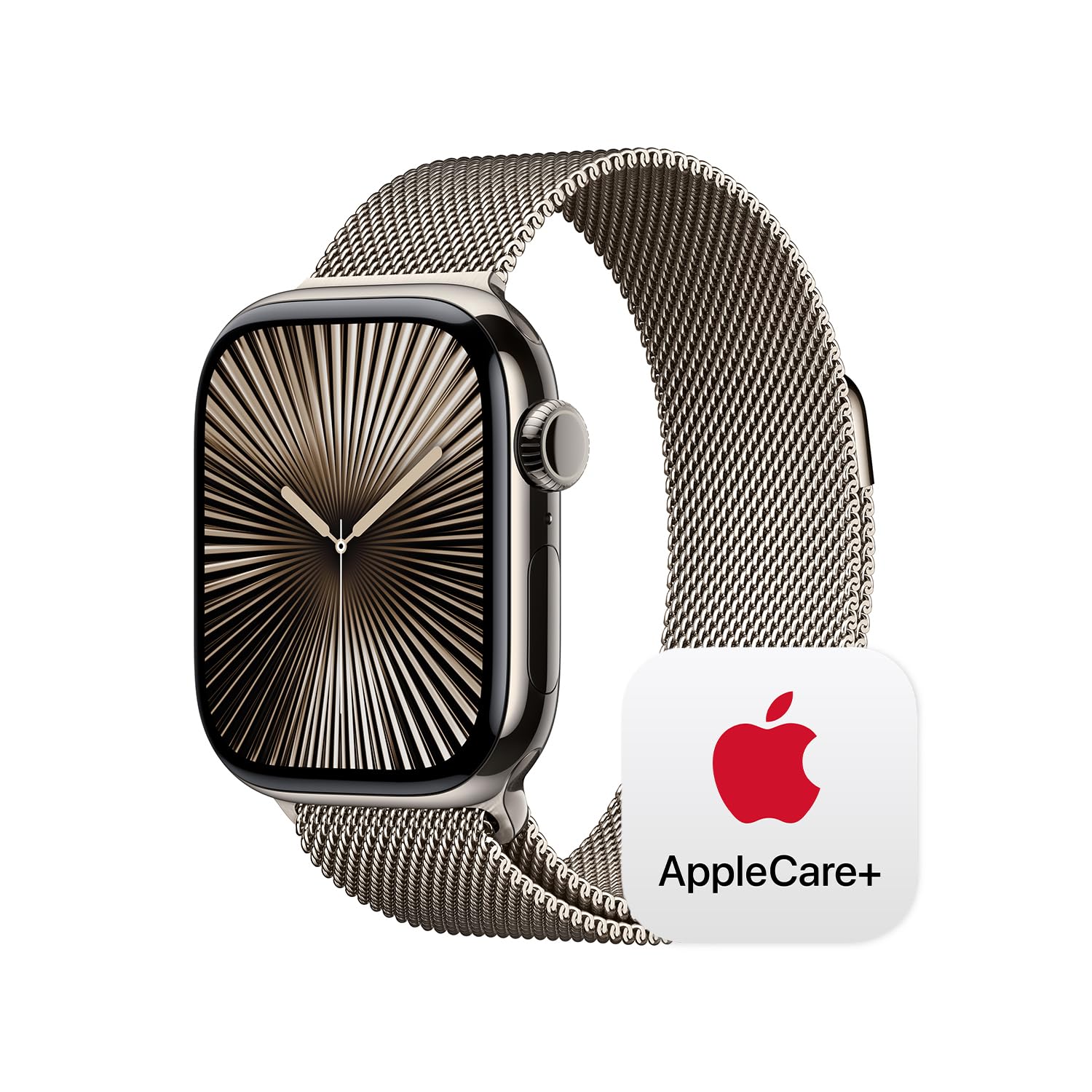 Apple Watch Series 10 [GPS + Cellular 42mm] with Natural Titanium Case with Natural Milanese Loop. Fitness Tracker, ECG App, Always-On Retina Display, Carbon Neutral with AppleCare+ (2 Years)