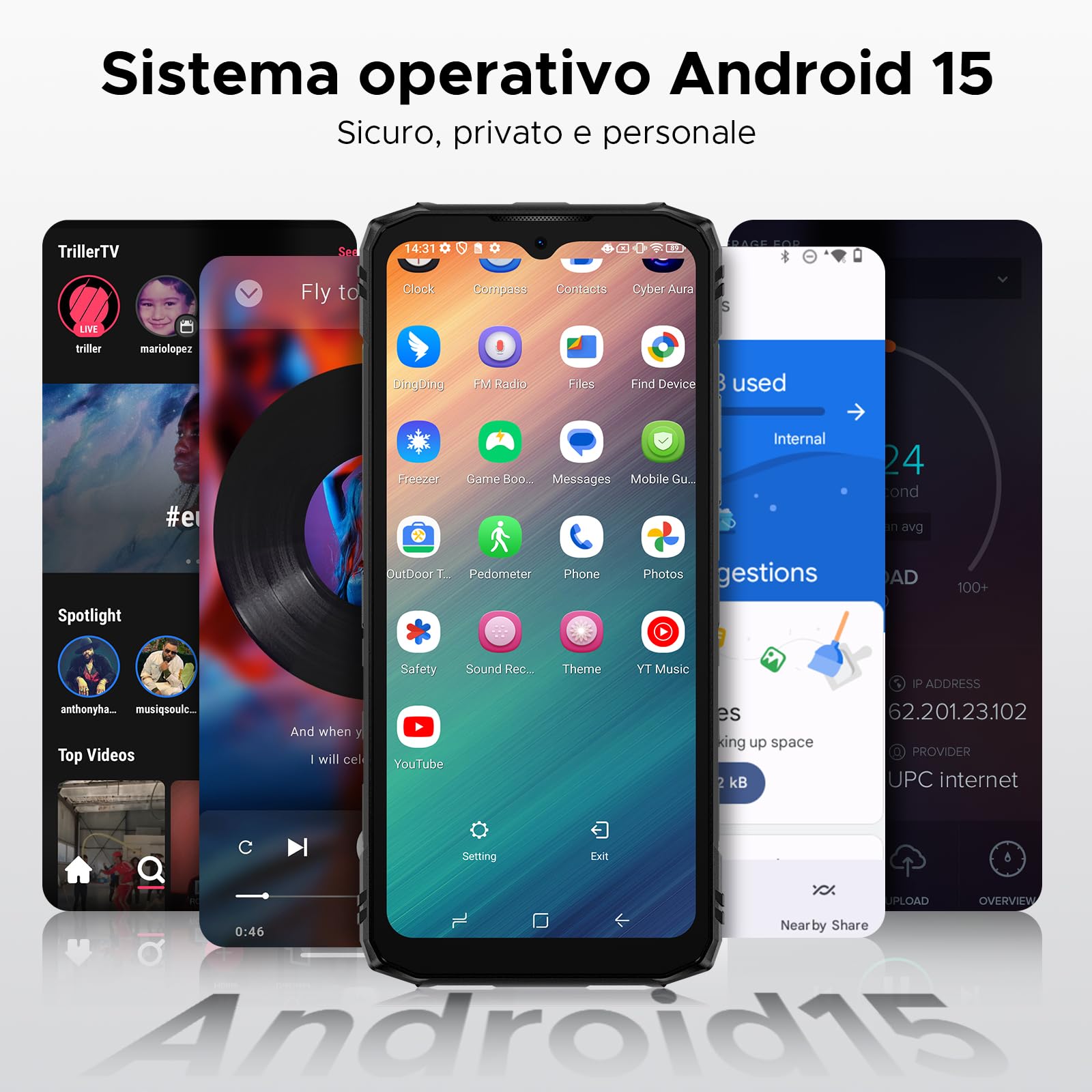 Blade10 Pro Energy Rugged Smartphone, 50MP+8MP, 32GB+256GB Telefono Indistruttibile, Android 15, 90Hz 6.56" HD+IPS, 6150mAh,Triple Card Slot,Fingerprint ID/Face Unlock/NFC- Rosso