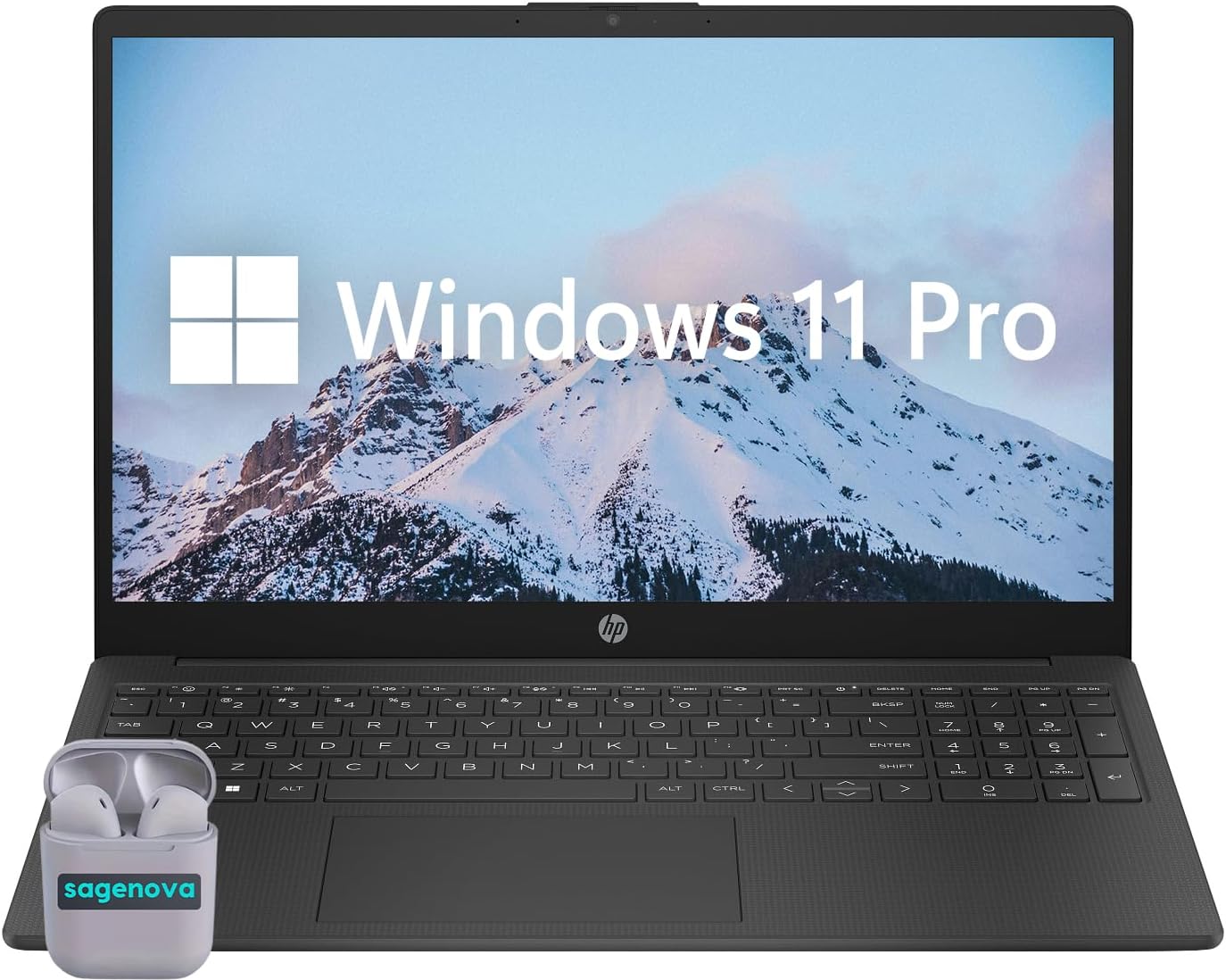 HP Laptop 15, Business Laptop Computer, Windows 11 Pro 15.6 Inch Laptop, Intel Core i7-1355U 10-Core Processor, 32GB RAM 1TB SSD, Numeric Keypad, SageNova Earphones, Jet Black