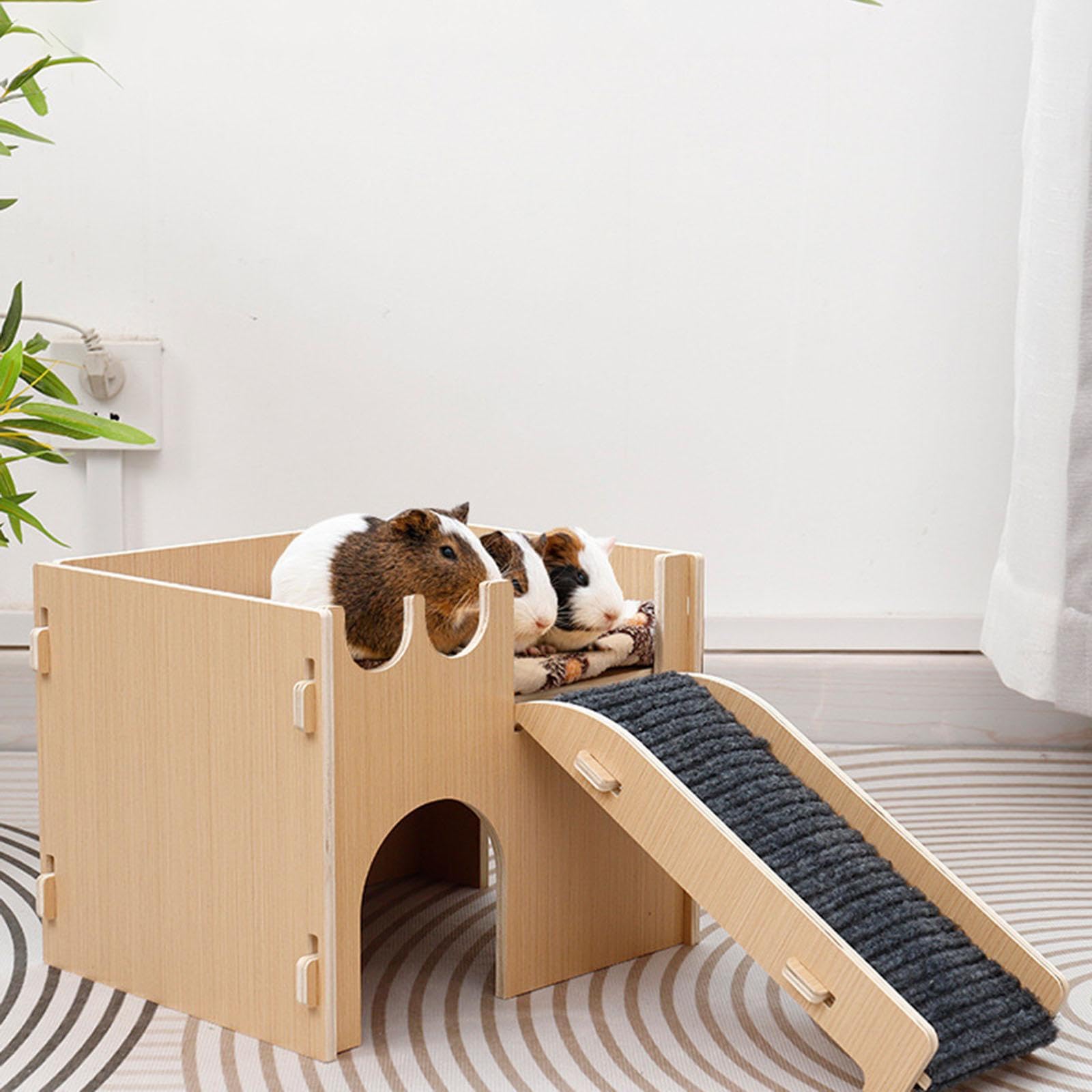Divertente nascondiglio per criceti, Giocattolo in Legno Che Offre Spazio Sicuro per Dormire e Un Divertente Parco Giochi per Piccoli Animali.