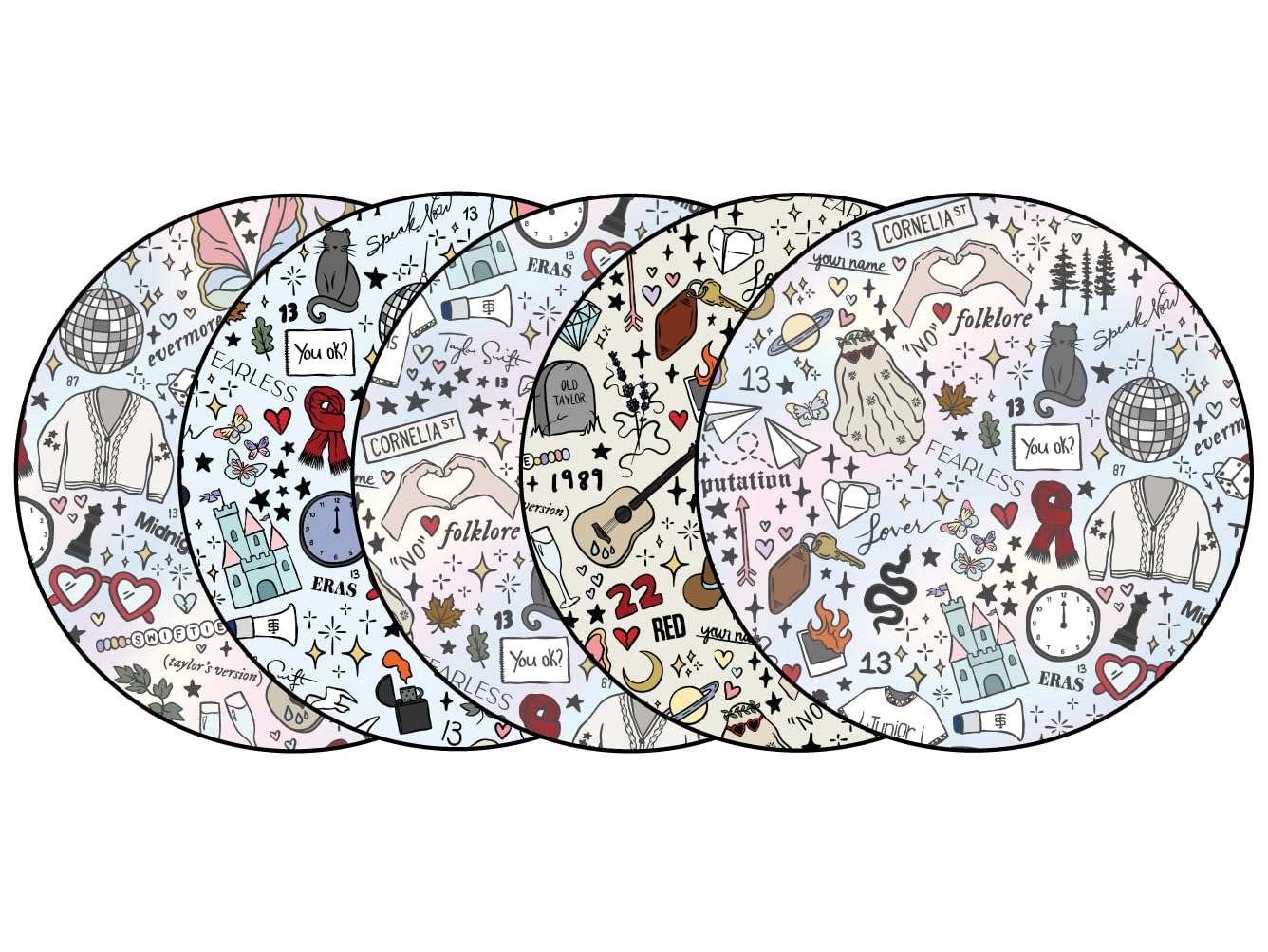 Glucomart Adhesive Patches for Dexcom G7, Libre, Stelo & Instinct – 5-Pack Waterproof CGM Overpatches, Hypoallergenic CGM Tape, Music Design