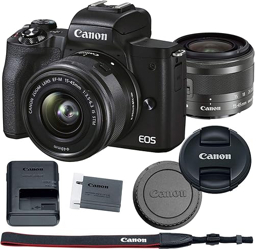 Canon EOS M50 Mark II - Paquete de cámara digital sin espejo  lente de 0591-1772in negro - 4728C006 disponible en Yaxa Colombia