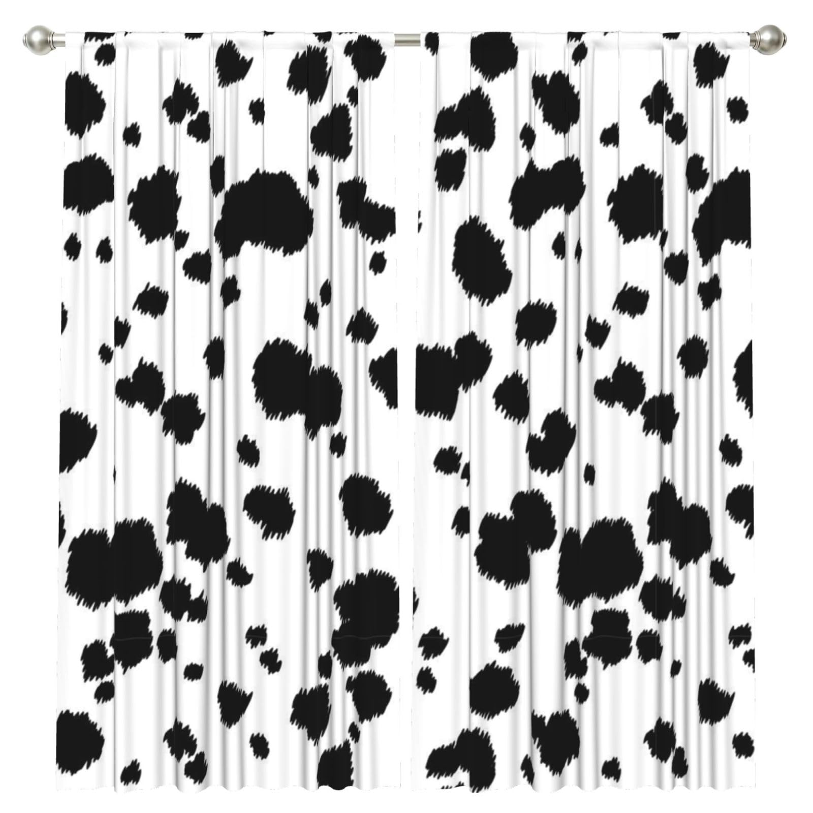 InOmak Dalmatian Print, 2 Panels Window Curtains 52 x 84 Inch Blackout Curtains for Living Room Bedroom