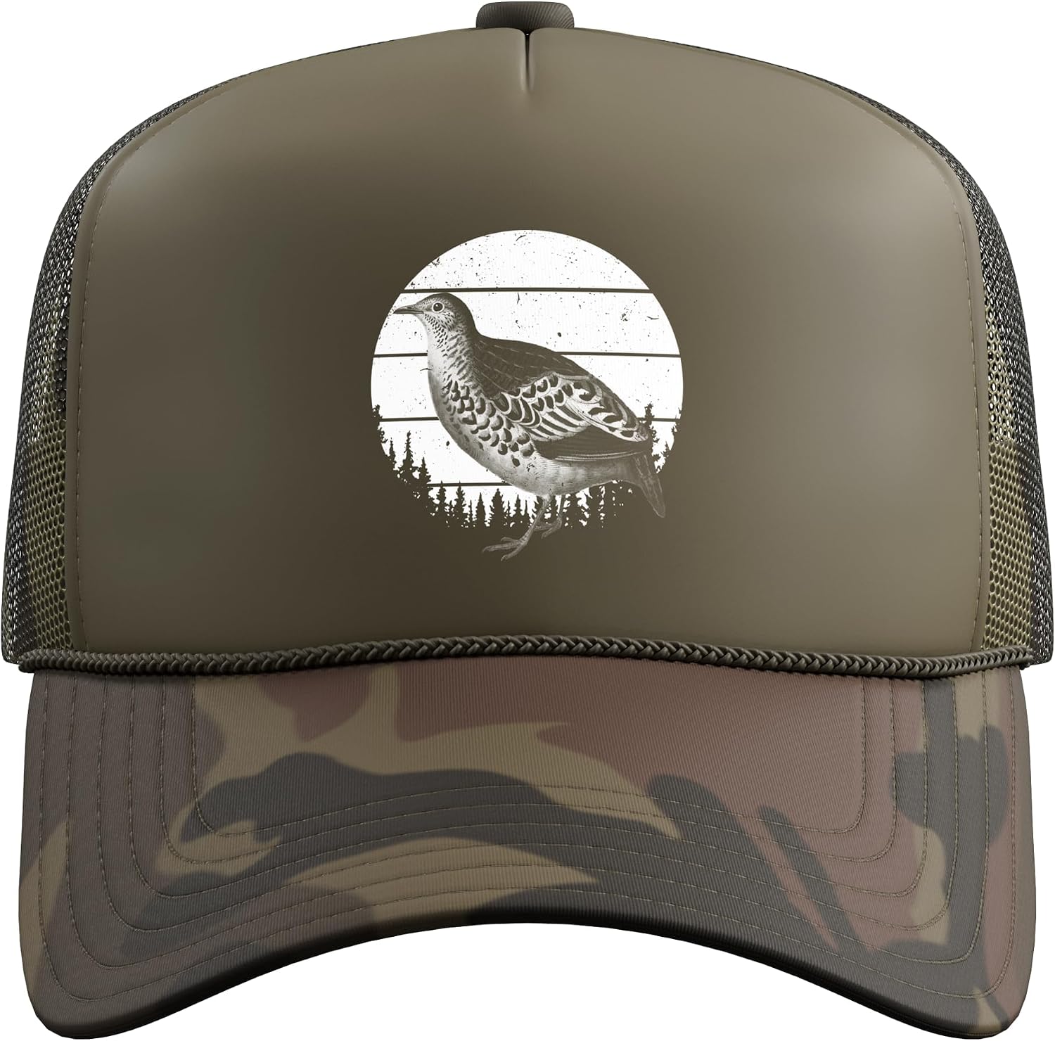 Cool Quail Art Men Women Bird Hunter Quail Upland Hunter Trucker Hat with Adjustable Mesh Back image 2