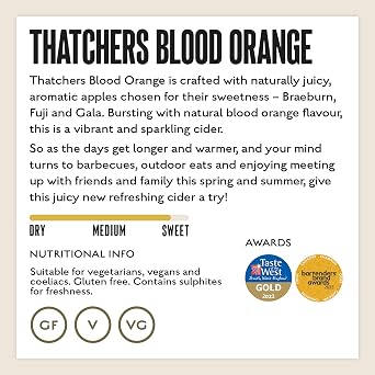 Thatchers Blood Orange Fruit Cider, 24 x 440ml Cans | Family Cider Makers, Crafted in Somerset, Sweet & Vibrant, Gluten Free, Suitable for Vegans, Vegetarians & Coeliacs